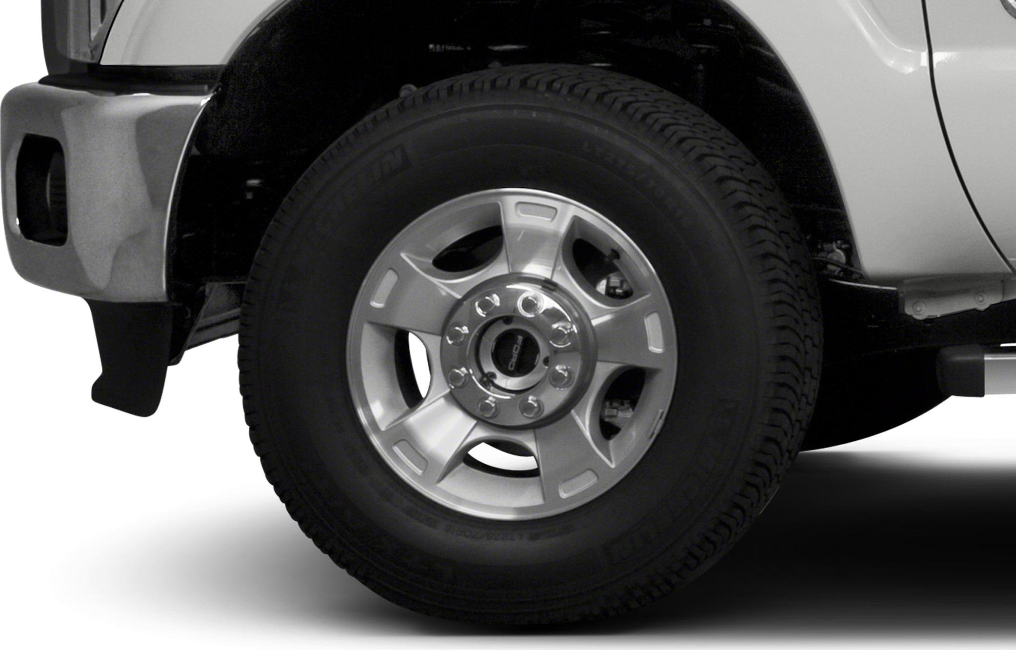 Close-up of truck wheel and alloy rim with lug nuts