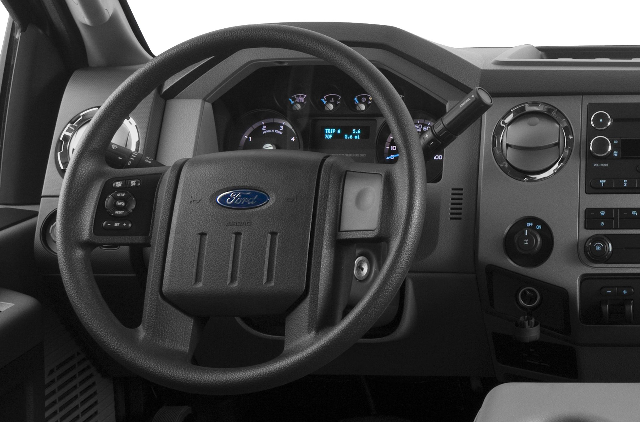 Steering wheel and instrument cluster with dashboard controls