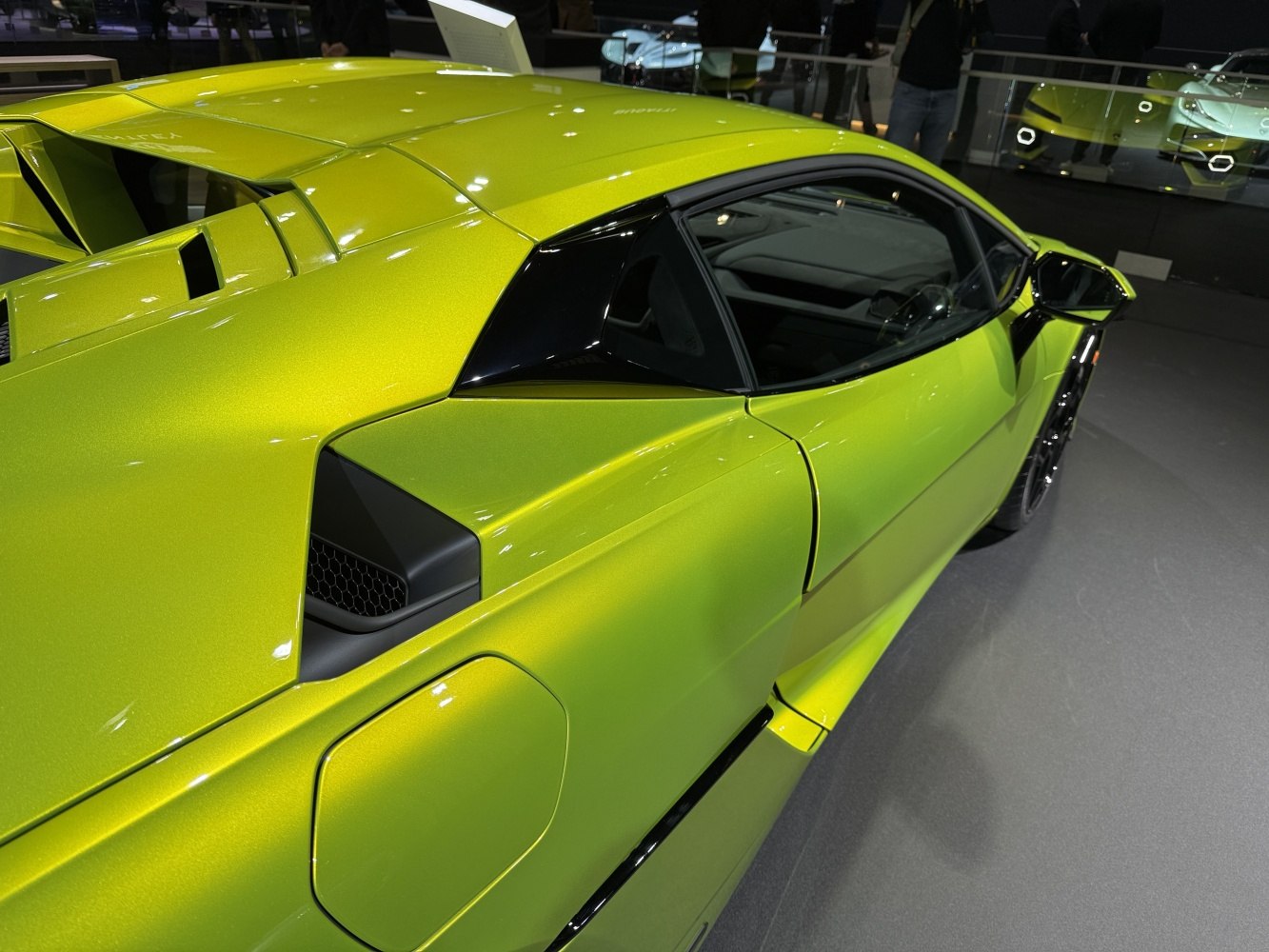 Close-up of side air intake and sharp body lines