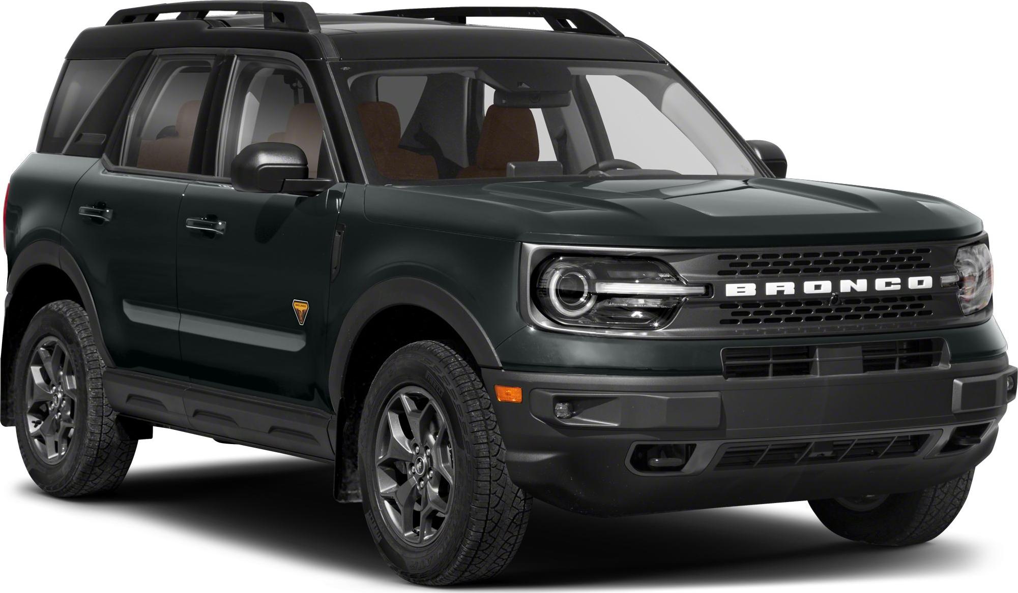 Front and side view of an SUV with LED headlights and rugged design