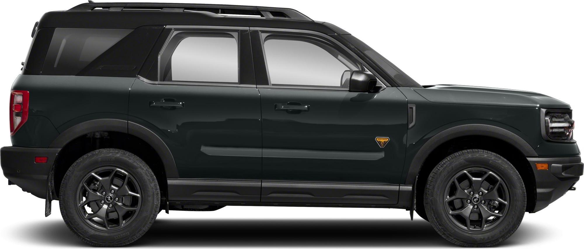 Side profile of rugged SUV with bold wheels and angular body design
