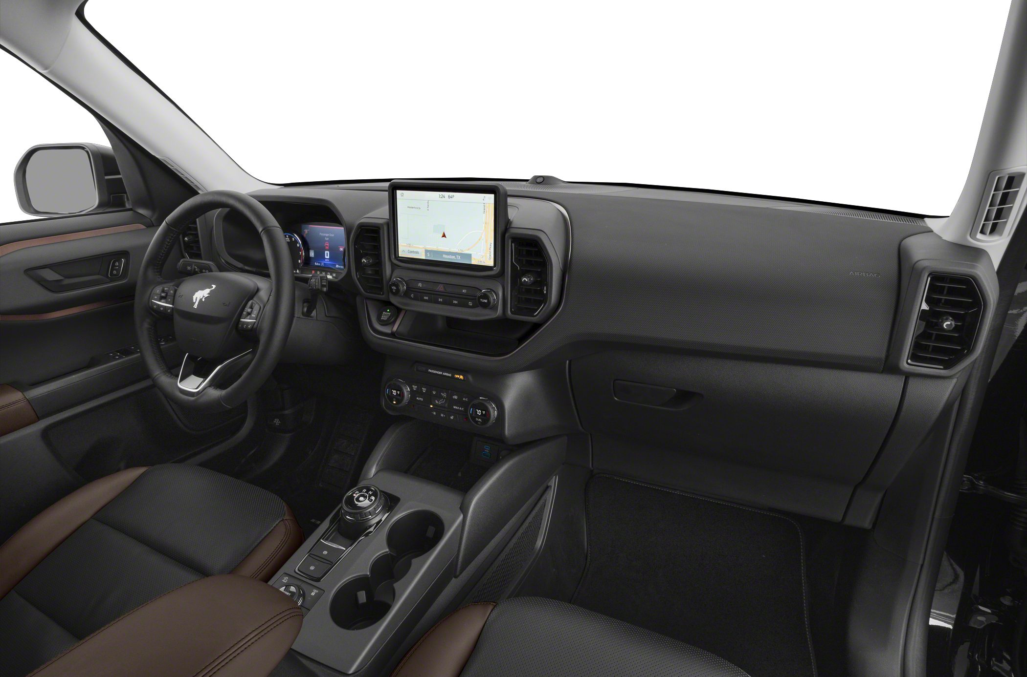 Dashboard with touchscreen navigation and modern center console