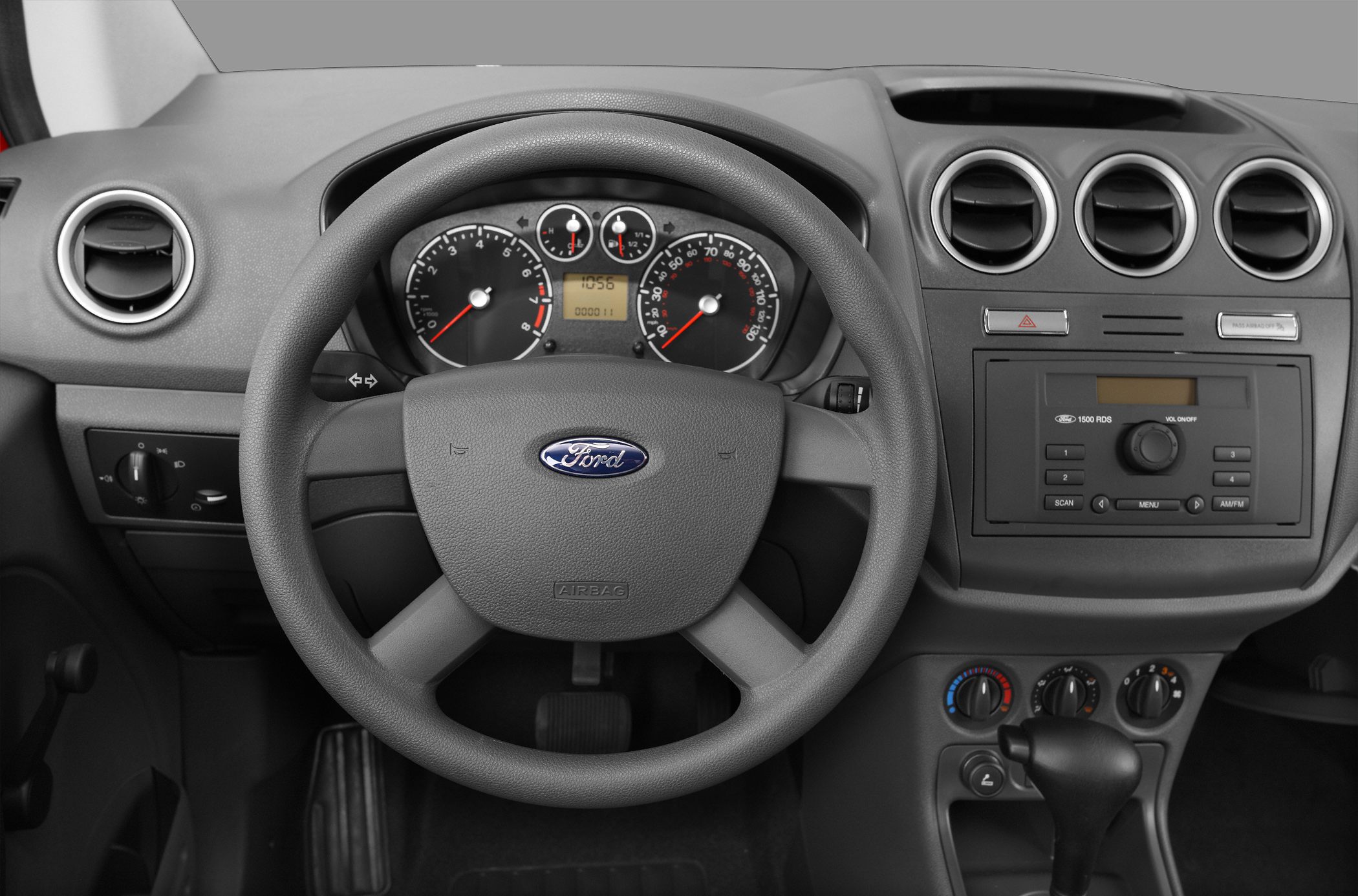 Steering wheel, instrument cluster, dashboard controls