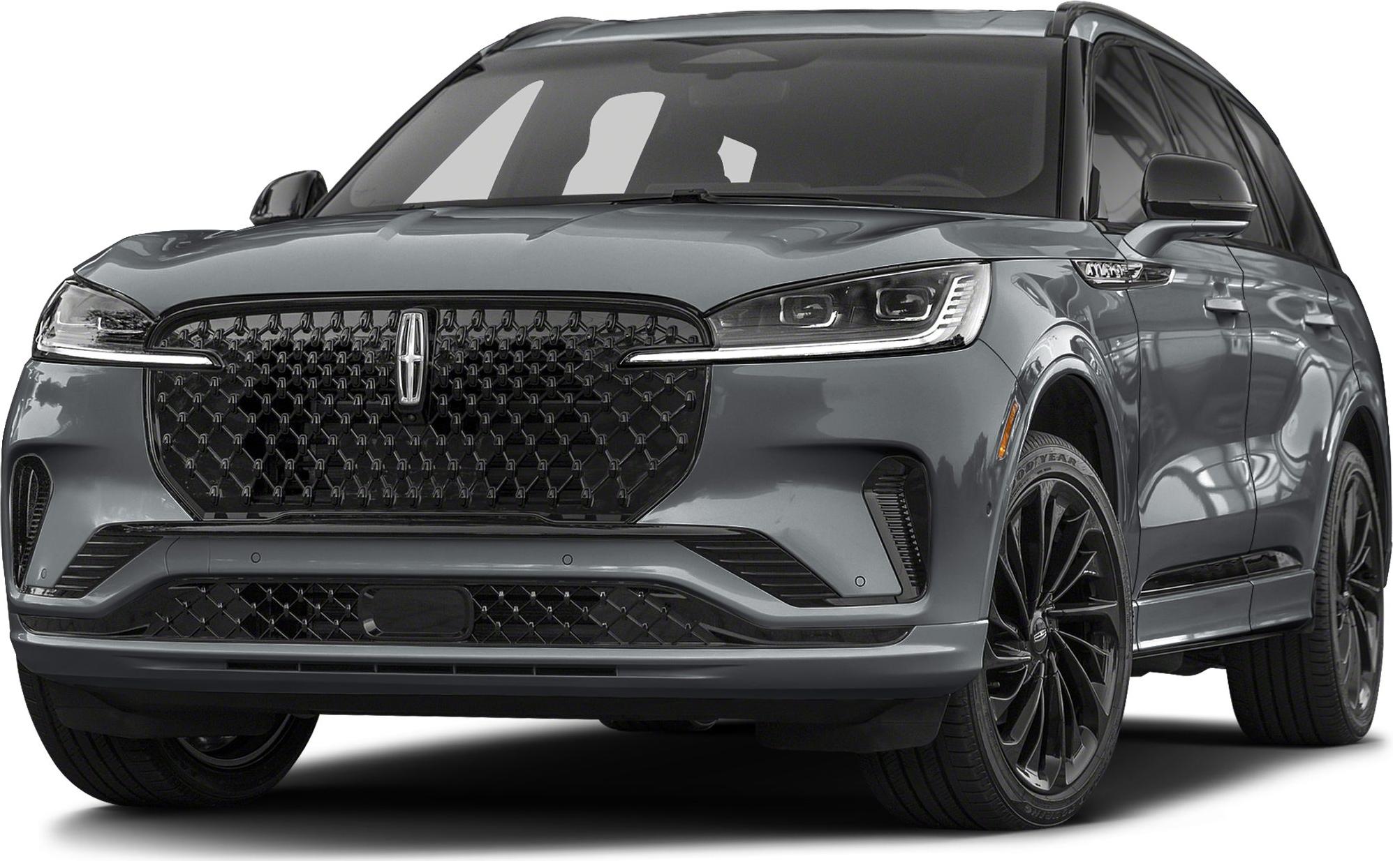 SUV front grille with integrated LED headlights and sporty black wheels