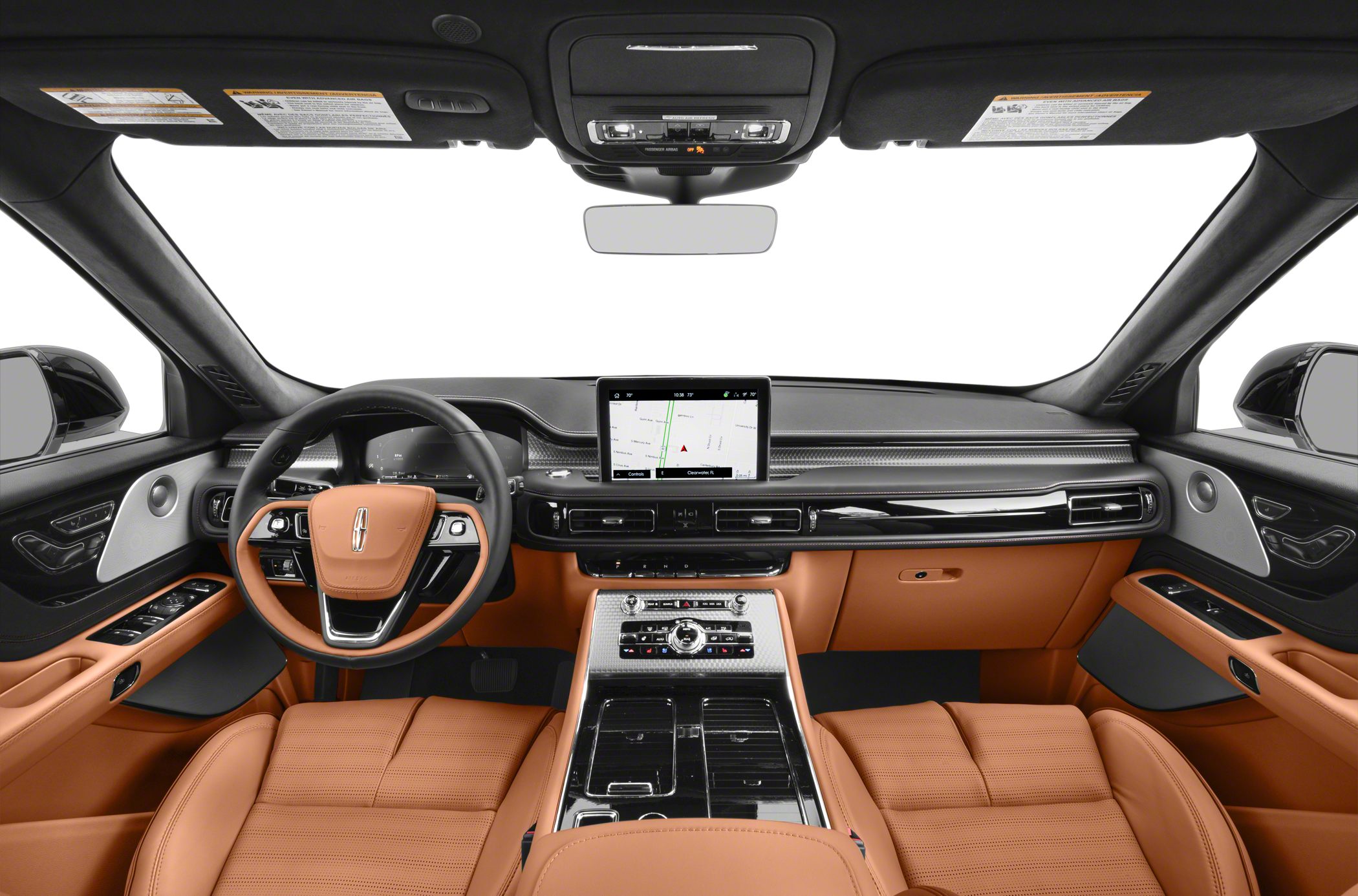 Luxury interior with digital dashboard and leather seats