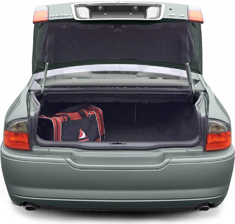 Open trunk showing spacious cargo area with bag inside