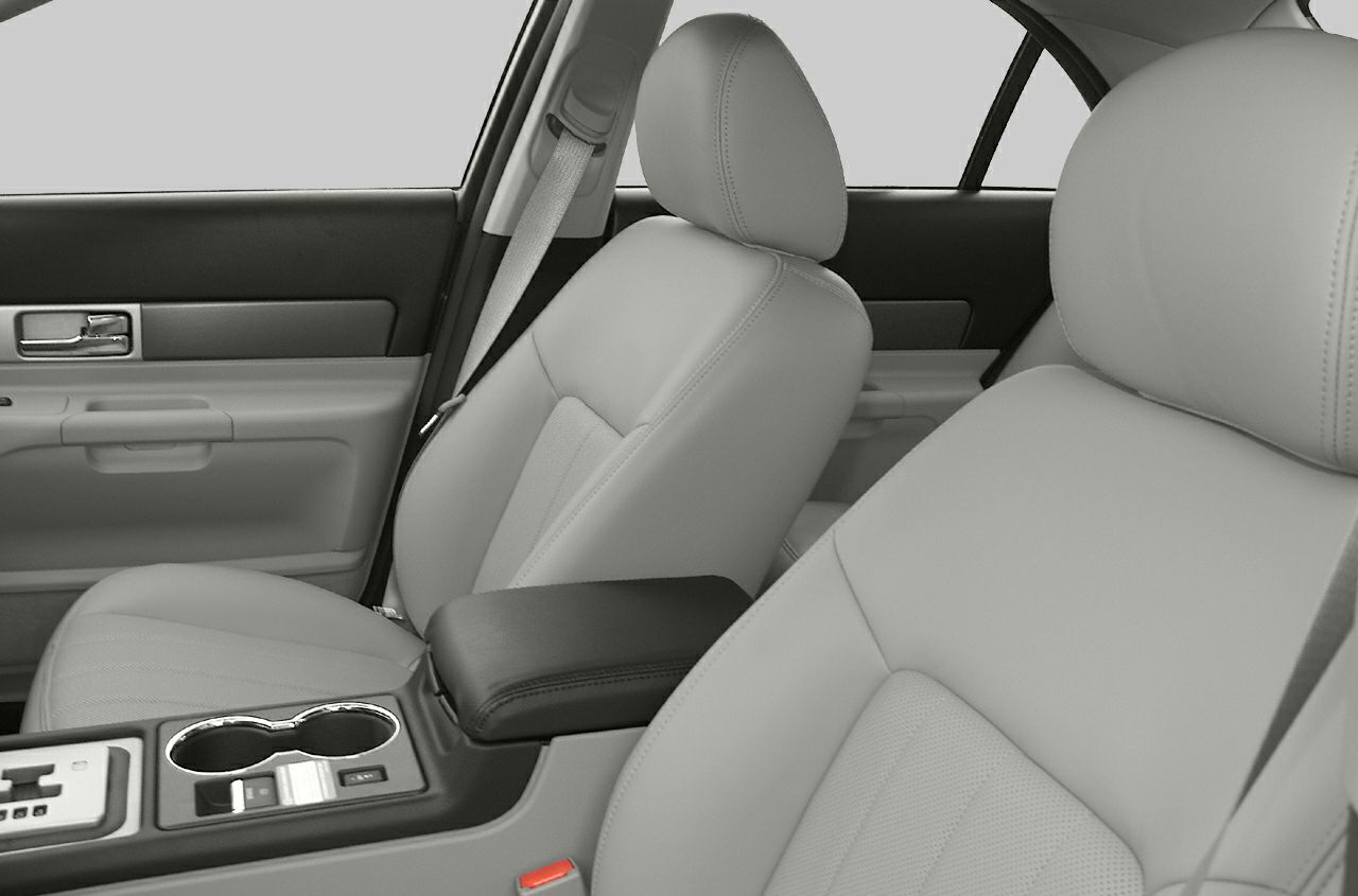 Leather front seats with center console and cup holders