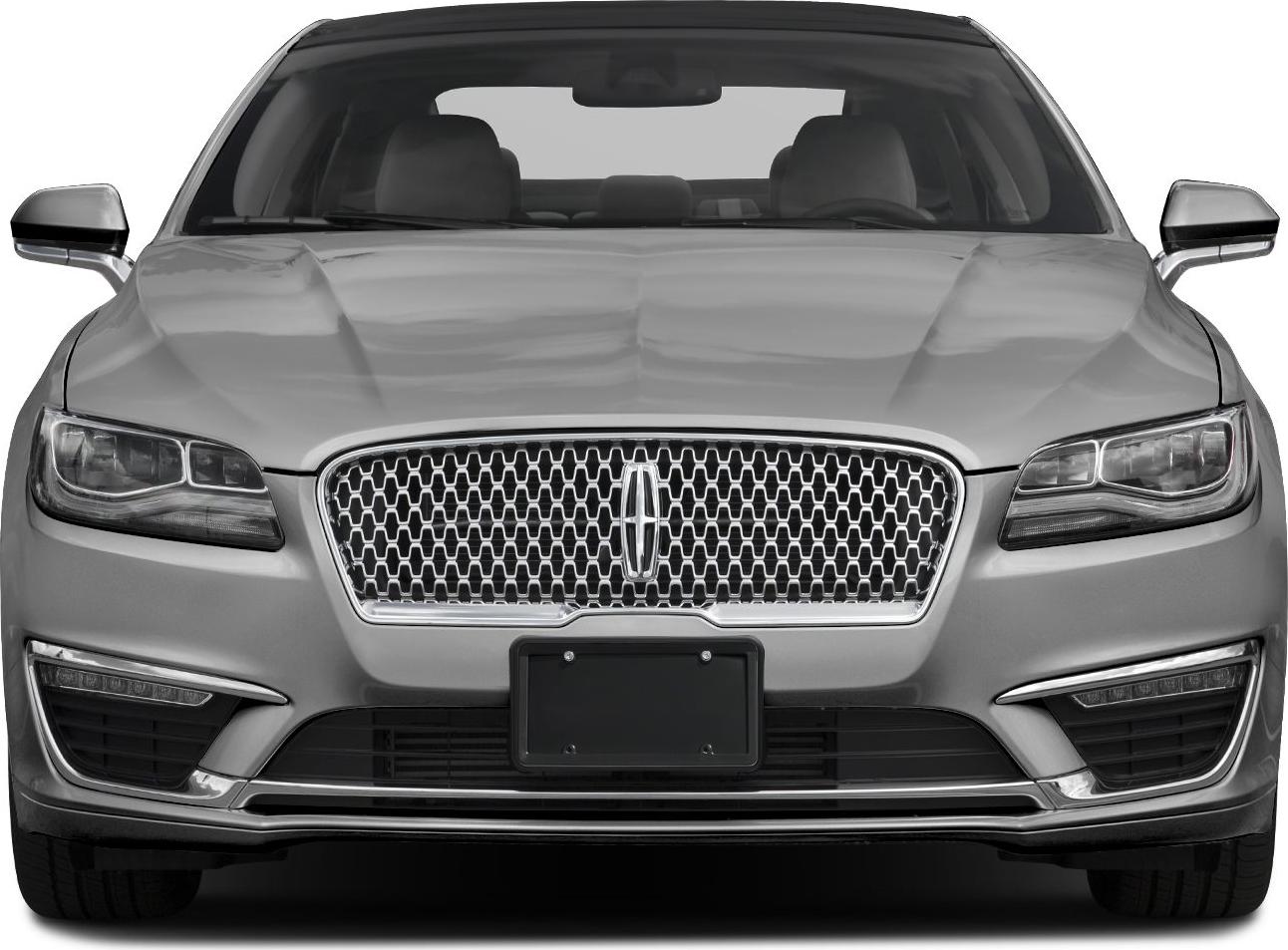 Close-up of front grille and LED headlights