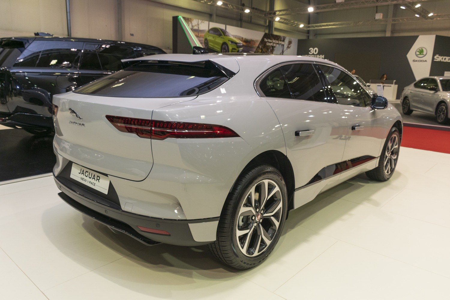 Jaguar I-Pace rear side view with LED taillights and alloy wheels