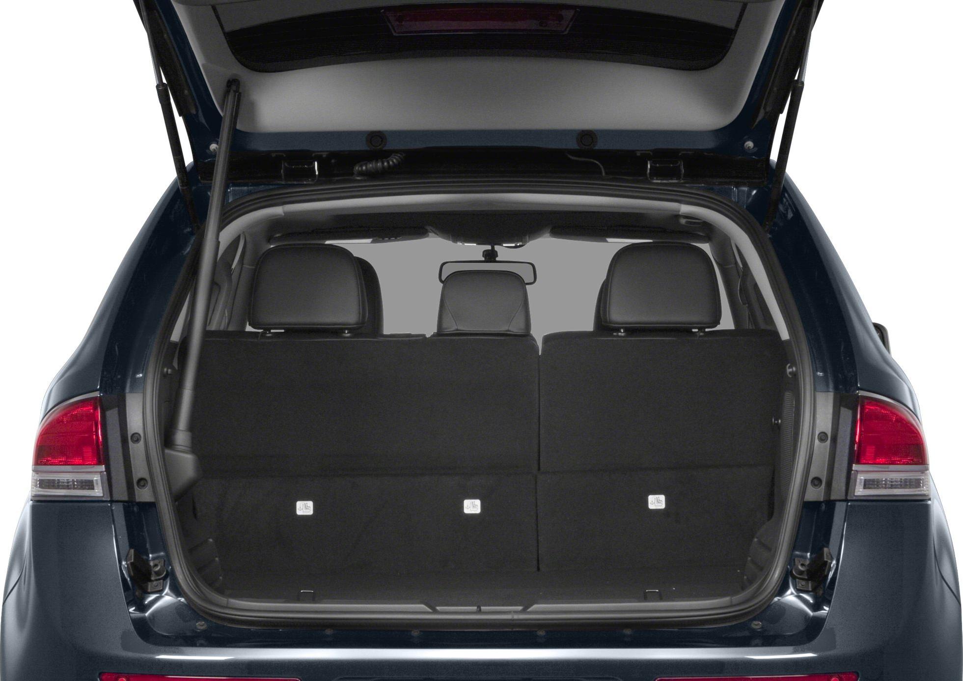 Rear cargo area with upright rear seats and spacious storage space
