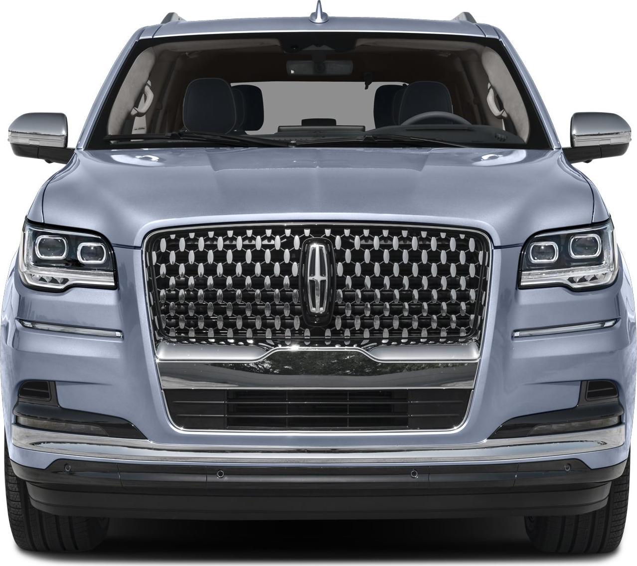 Front grille and LED headlights of a luxury SUV