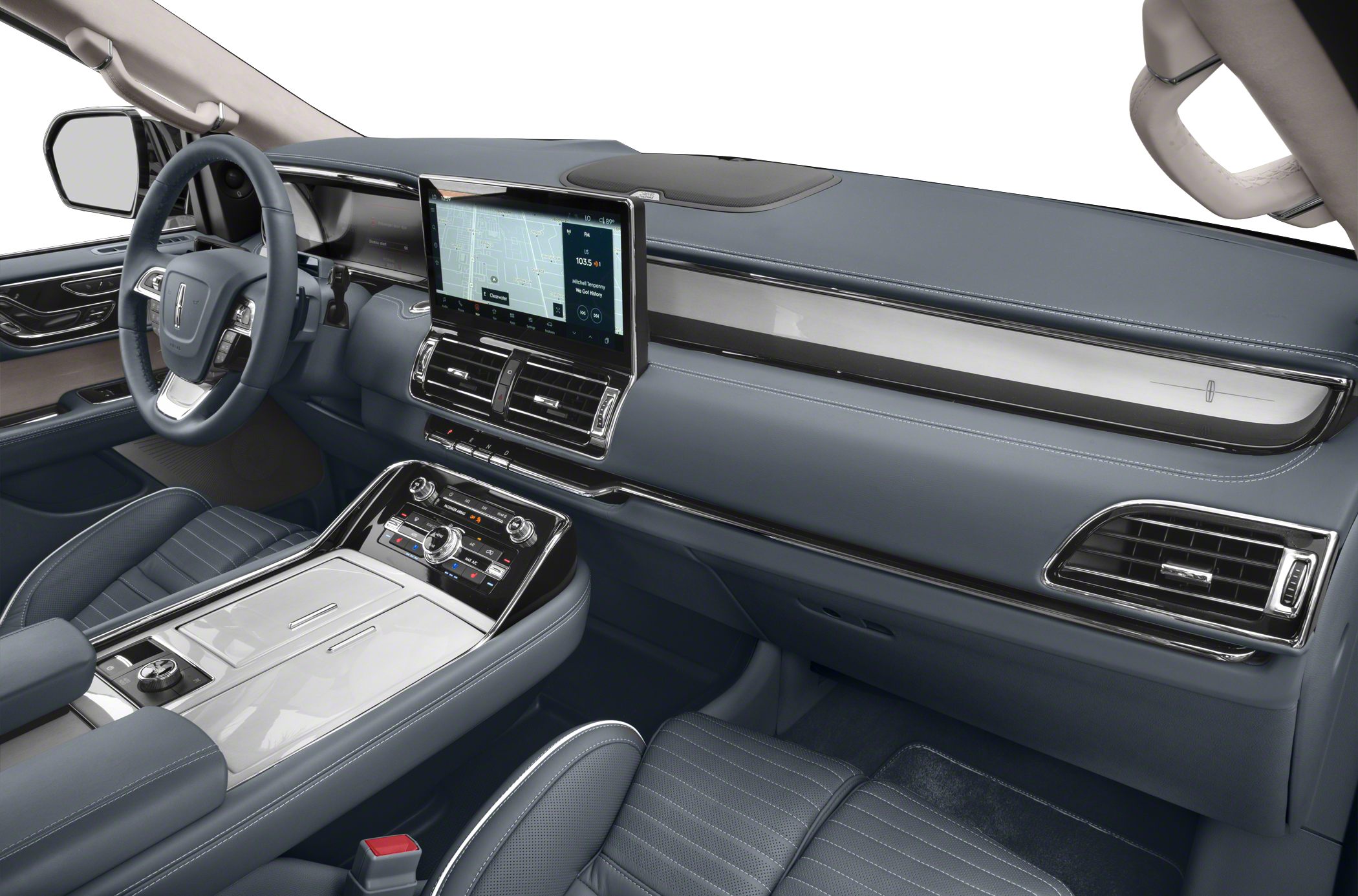 Digital dashboard and touchscreen infotainment in luxury SUV interior