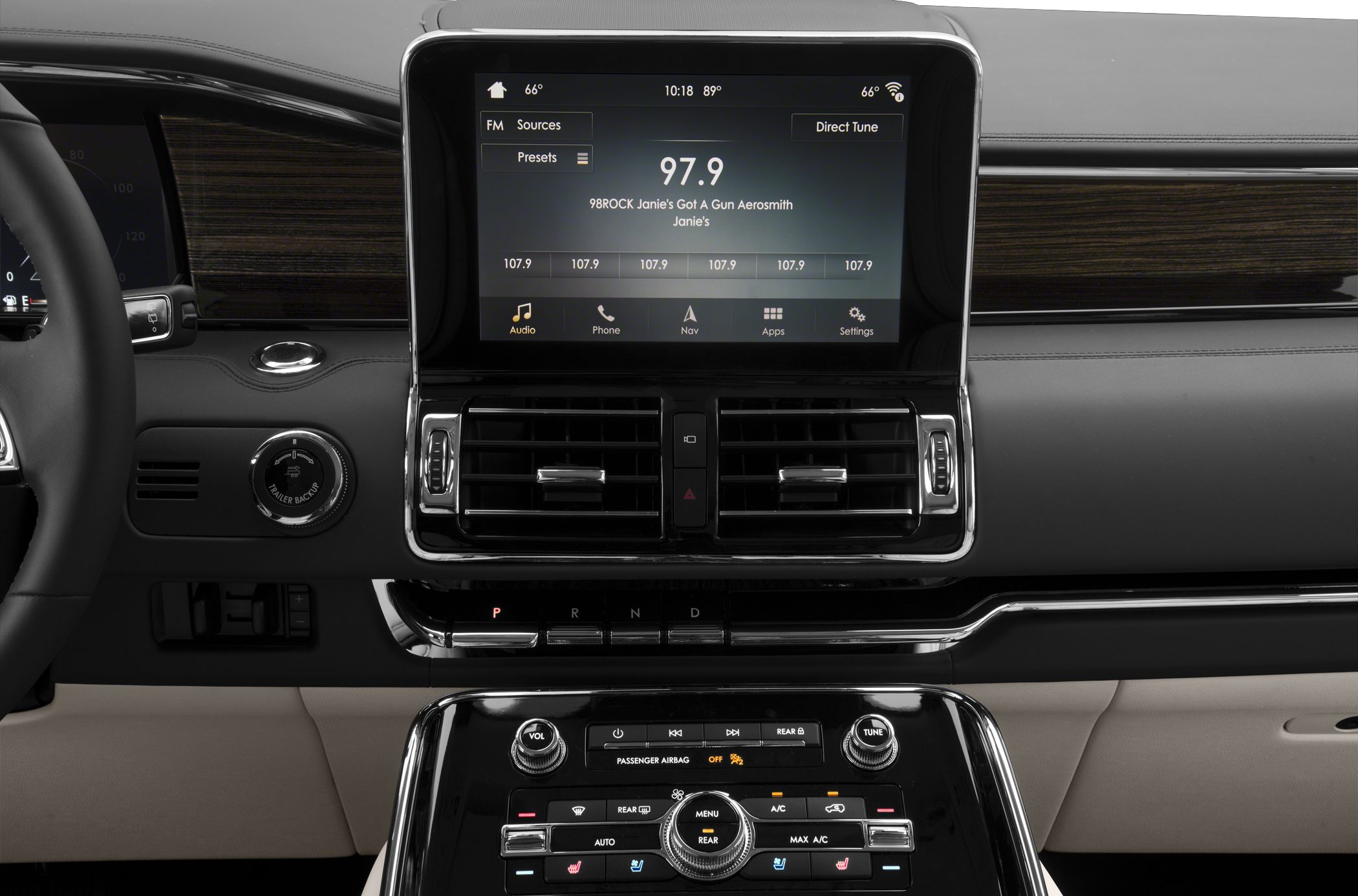 Large touchscreen infotainment and digital climate control panel