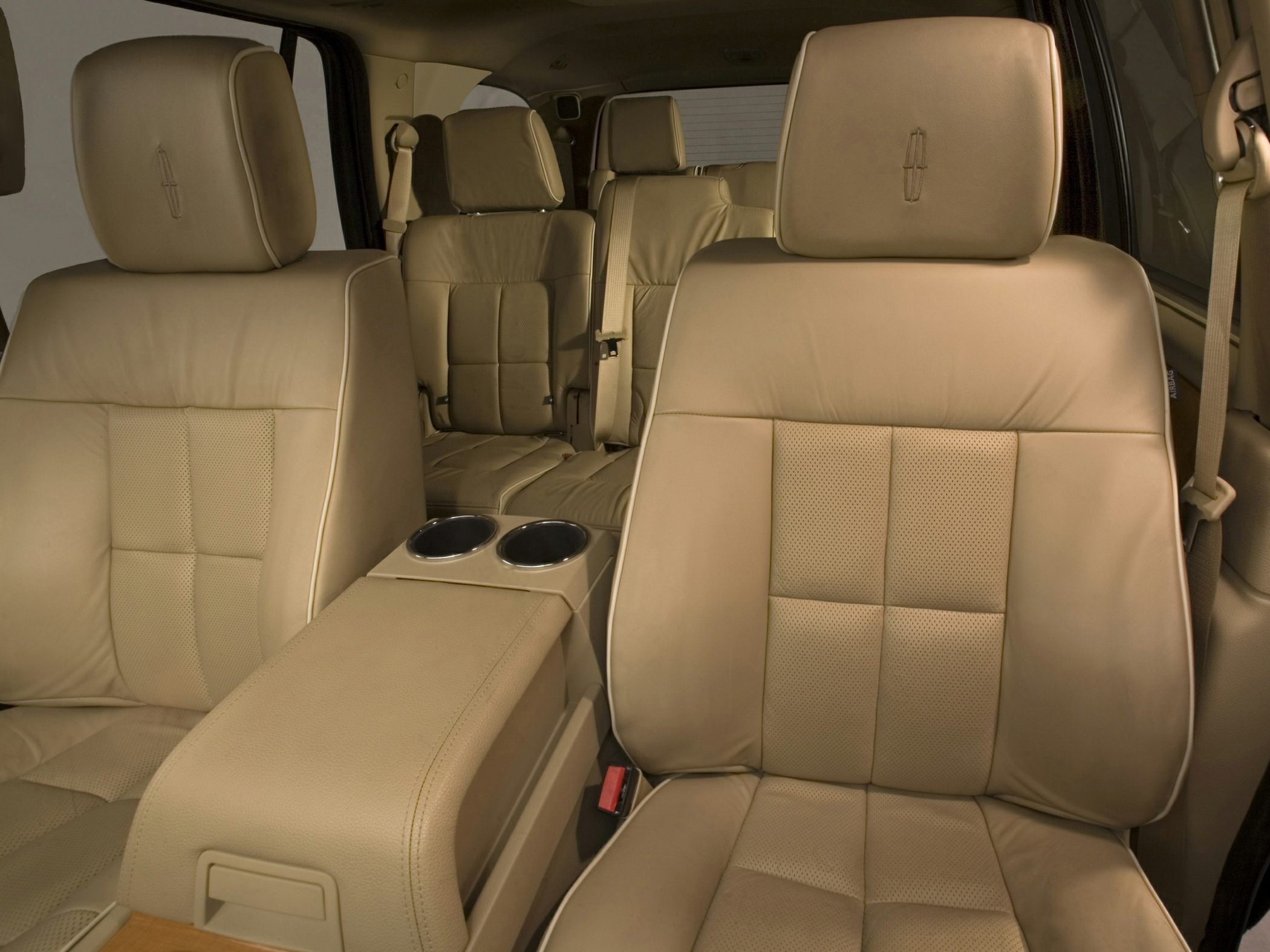 Tan leather seats with spacious luxury SUV interior