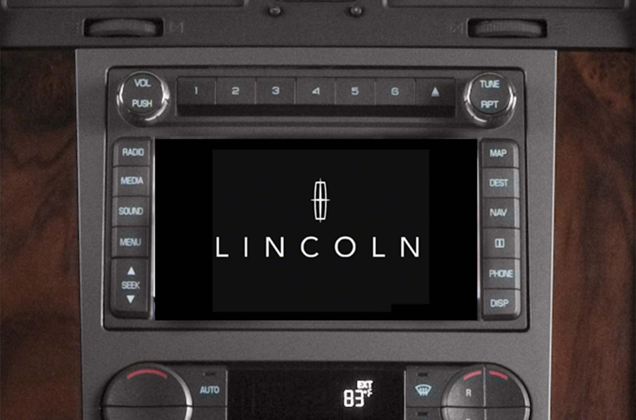 In-dash navigation system and climate controls with media buttons