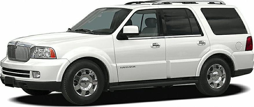 White full-size SUV with chrome grille and roof rails side view.