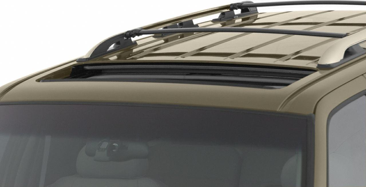 Sunroof and roof rails on SUV roof