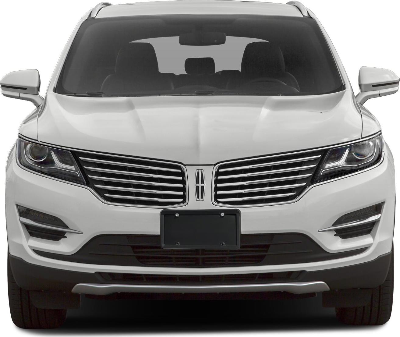 Front grille and LED headlights of a white SUV