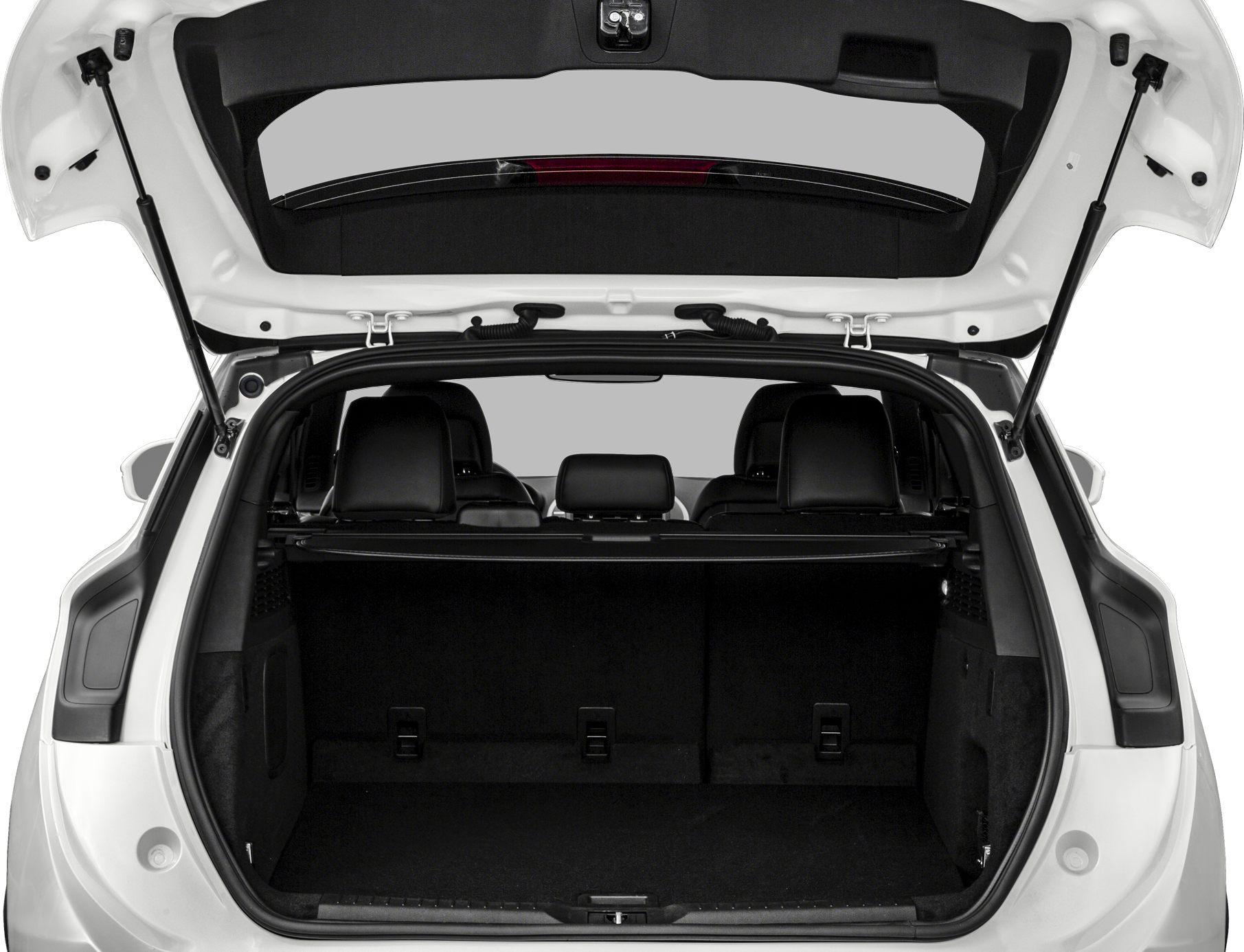 Open rear cargo area with spacious trunk and visible rear seats