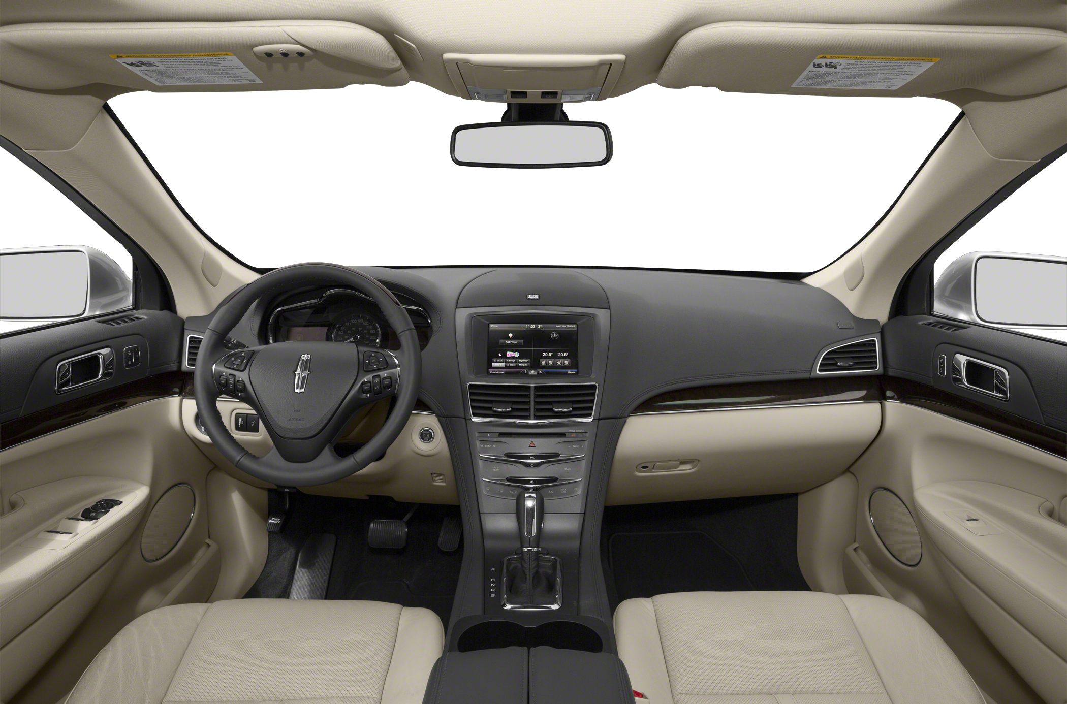 Modern dashboard and multifunction steering wheel with touchscreen panel
