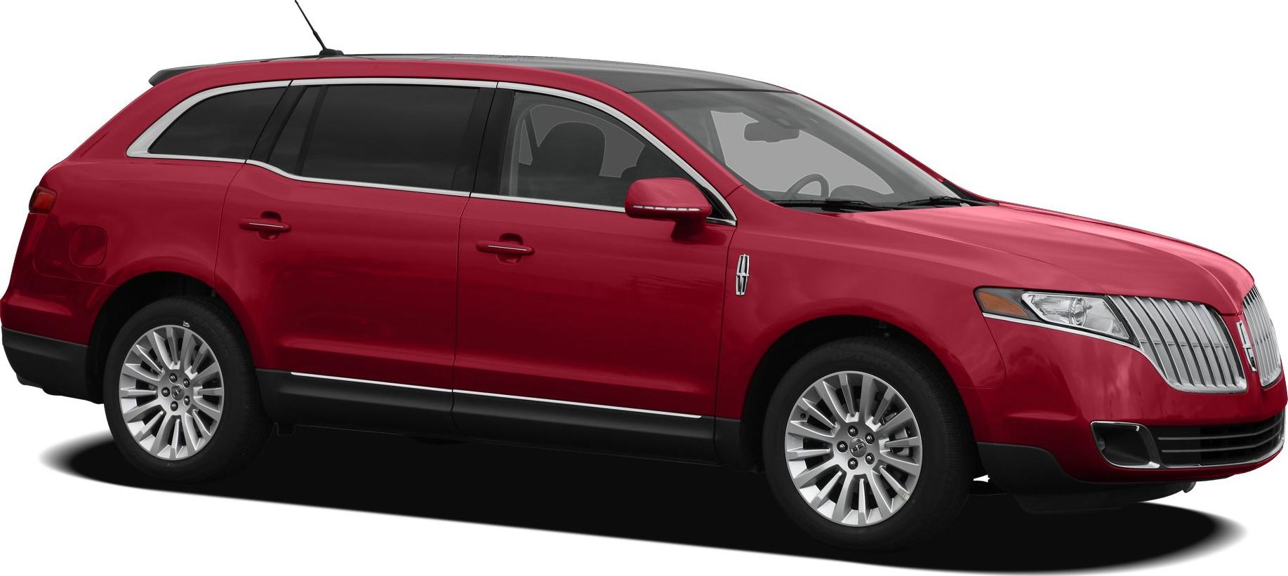 Red luxury crossover SUV with chrome grille and alloy wheels side view