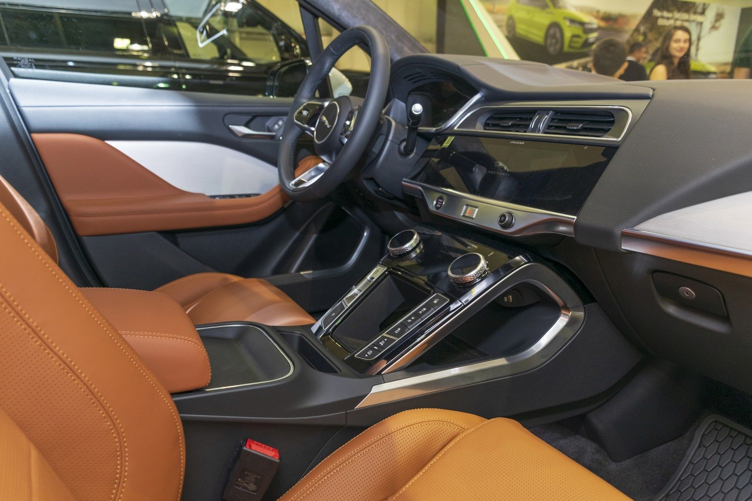 Premium car interior with advanced dashboard and controls