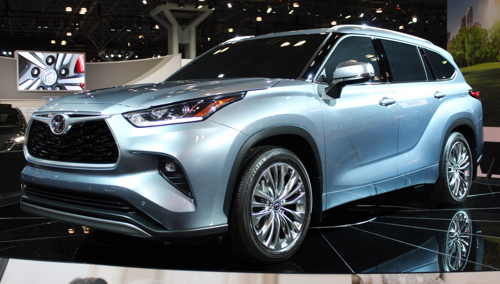 Modern SUV with prominent front grille and alloy wheels