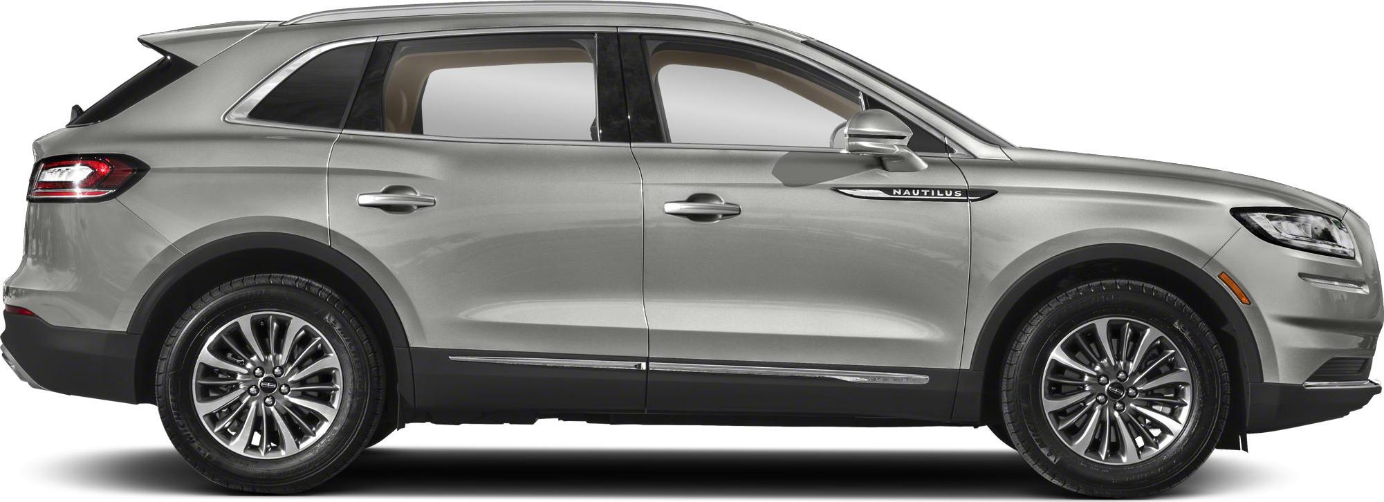 Side profile of a midsize SUV with alloy wheels and smooth lines