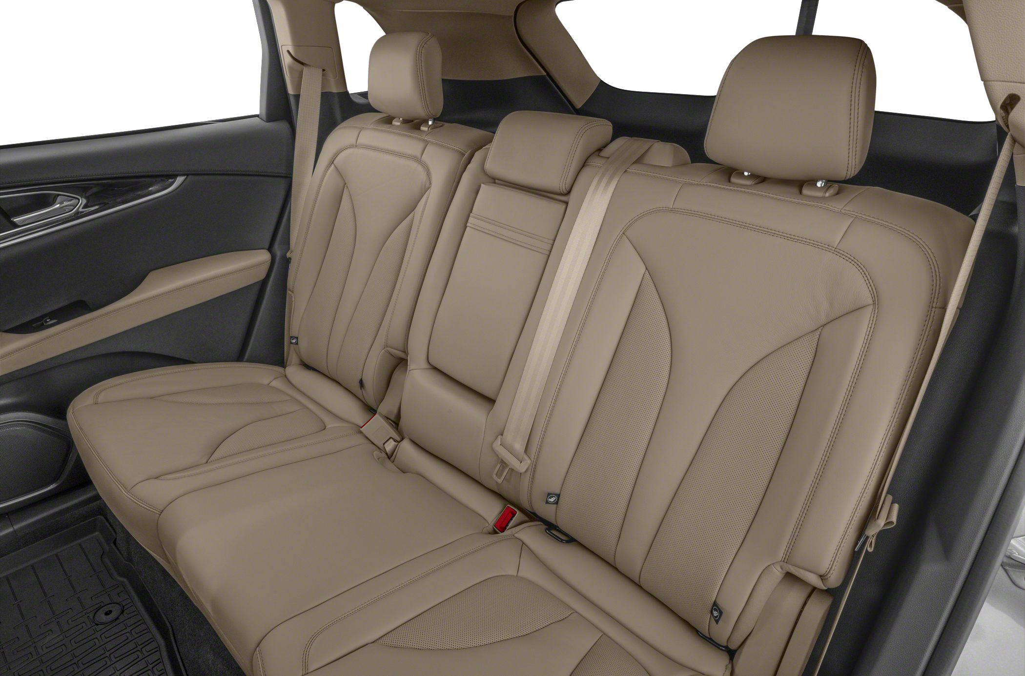 Rear leather seats with detailed stitching and headrests