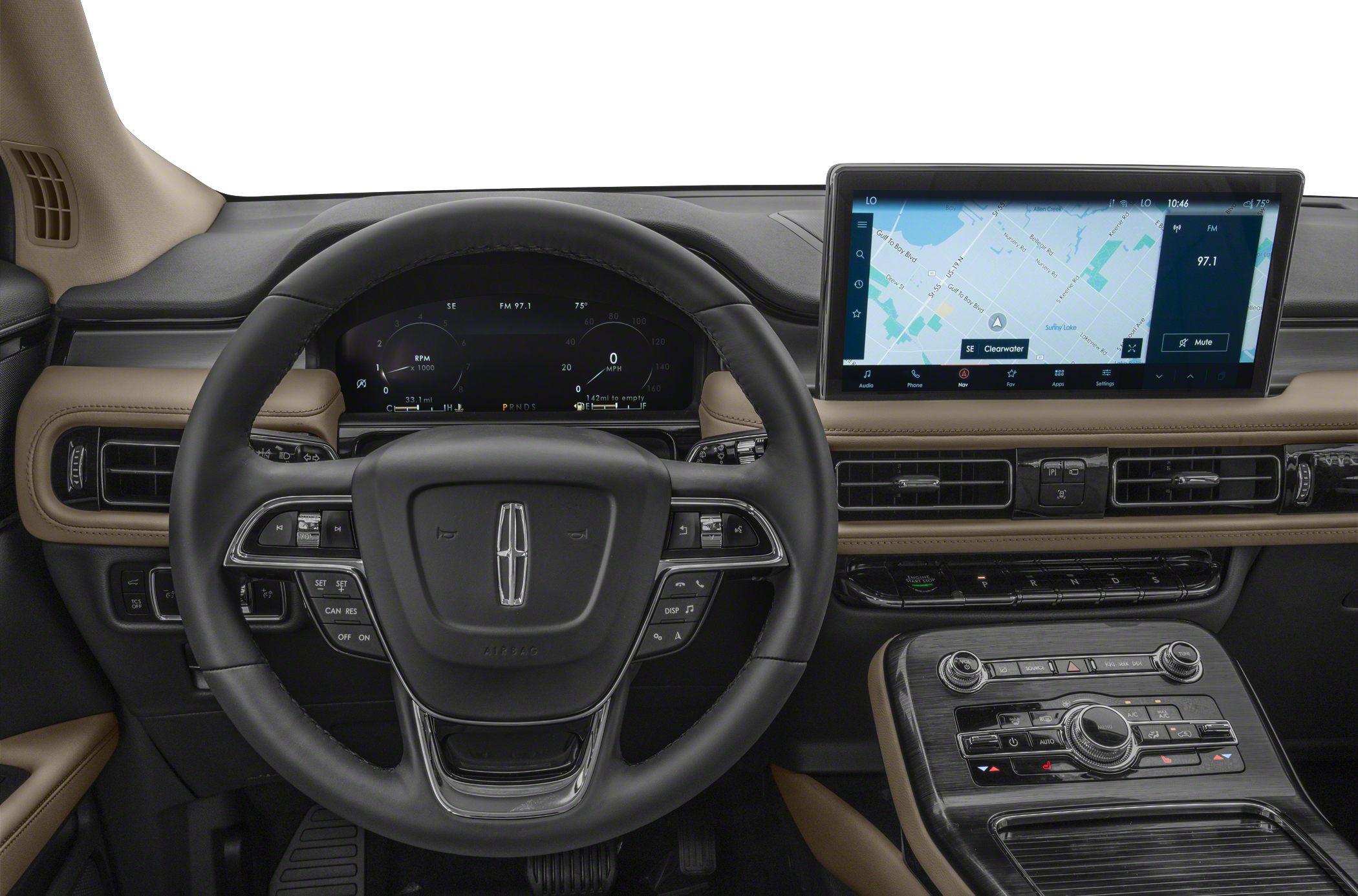 Digital dashboard and large touchscreen infotainment system