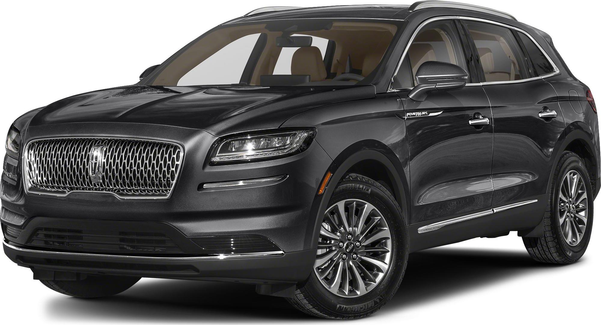 Luxury SUV front three-quarter view with signature grille and headlamps