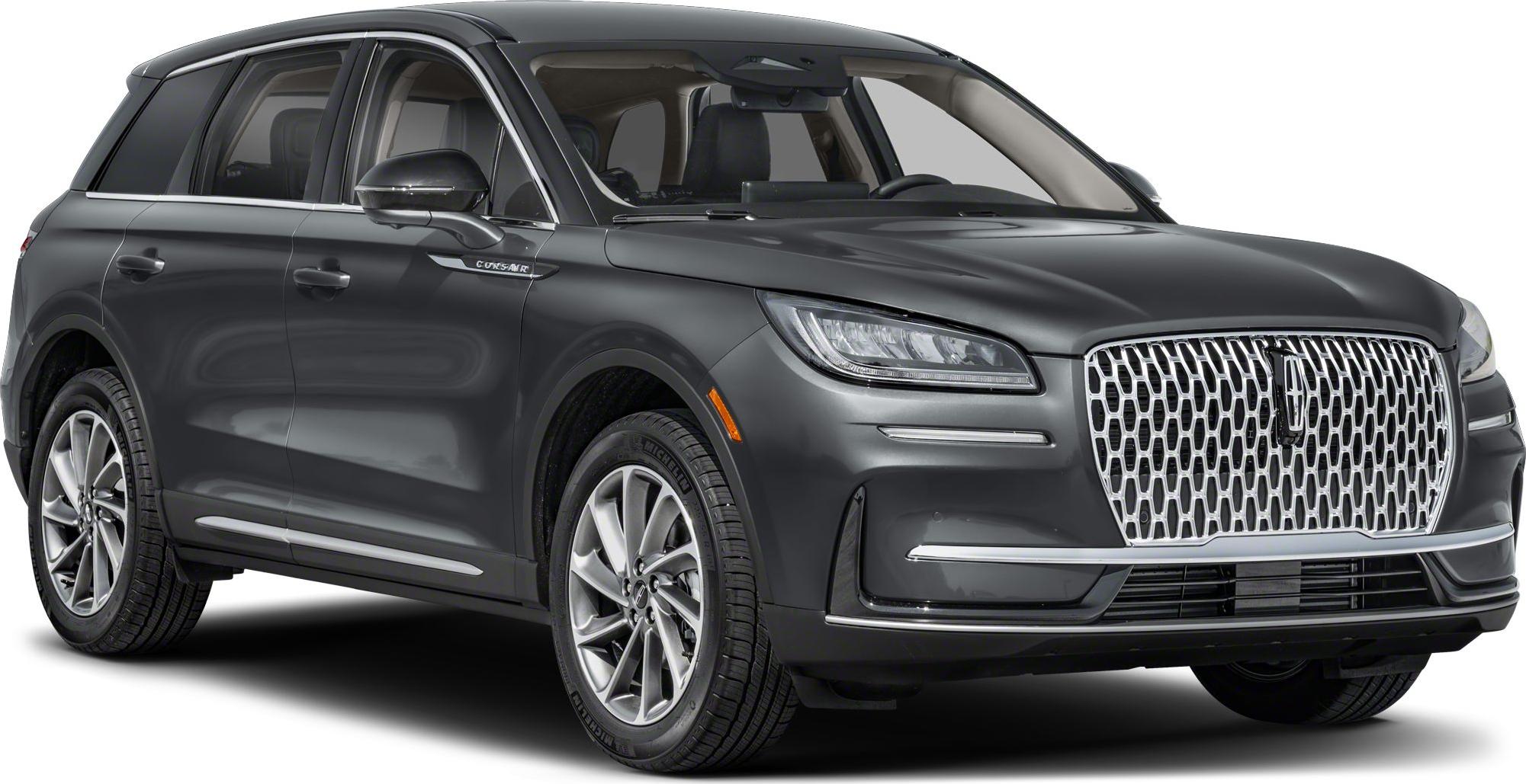 Front grille and LED headlights of a luxury SUV