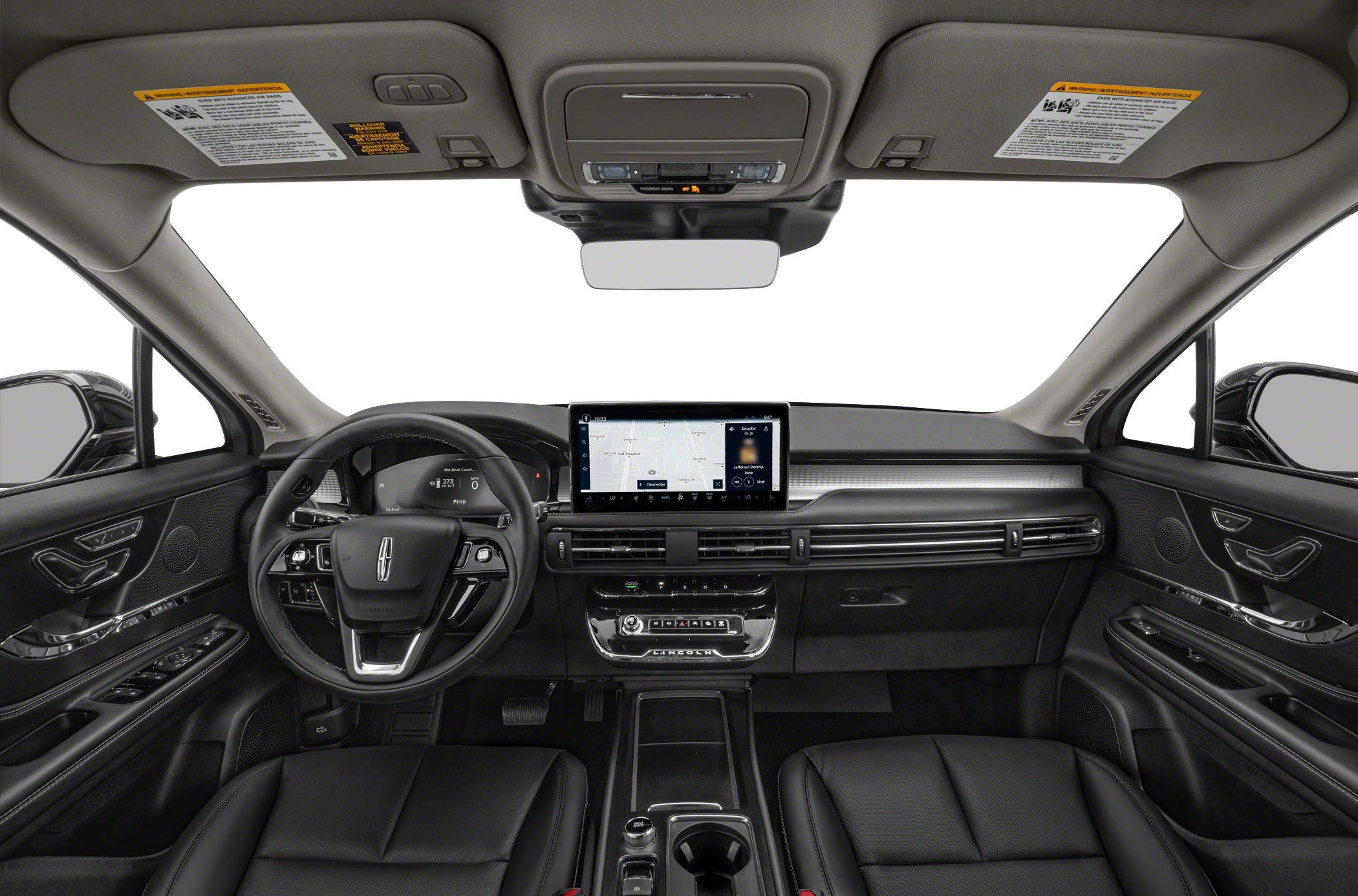 Modern digital dashboard with touchscreen, sleek steering wheel, and luxury interior design