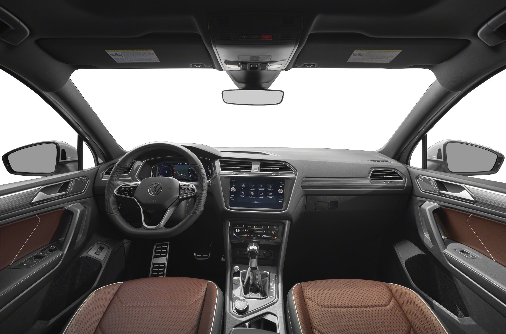 Digital instrument cluster and touchscreen infotainment in premium SUV interior
