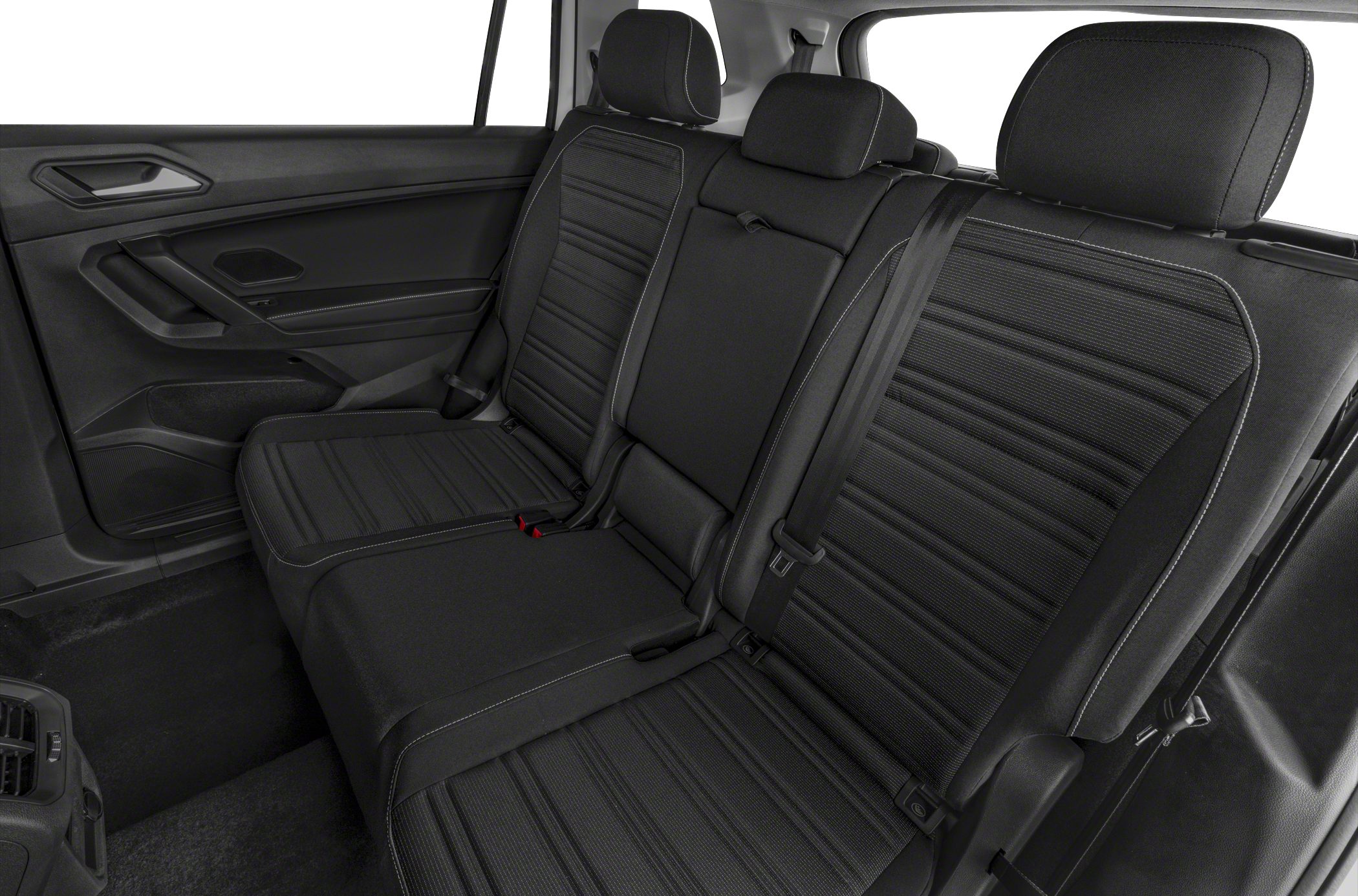 Rear interior seats and upholstery with headrests