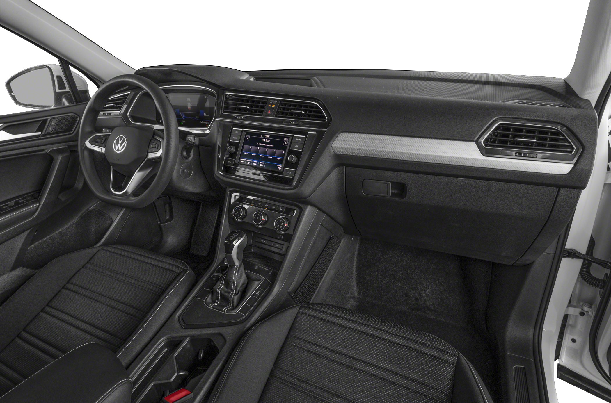 Modern dashboard and multifunction steering wheel interior