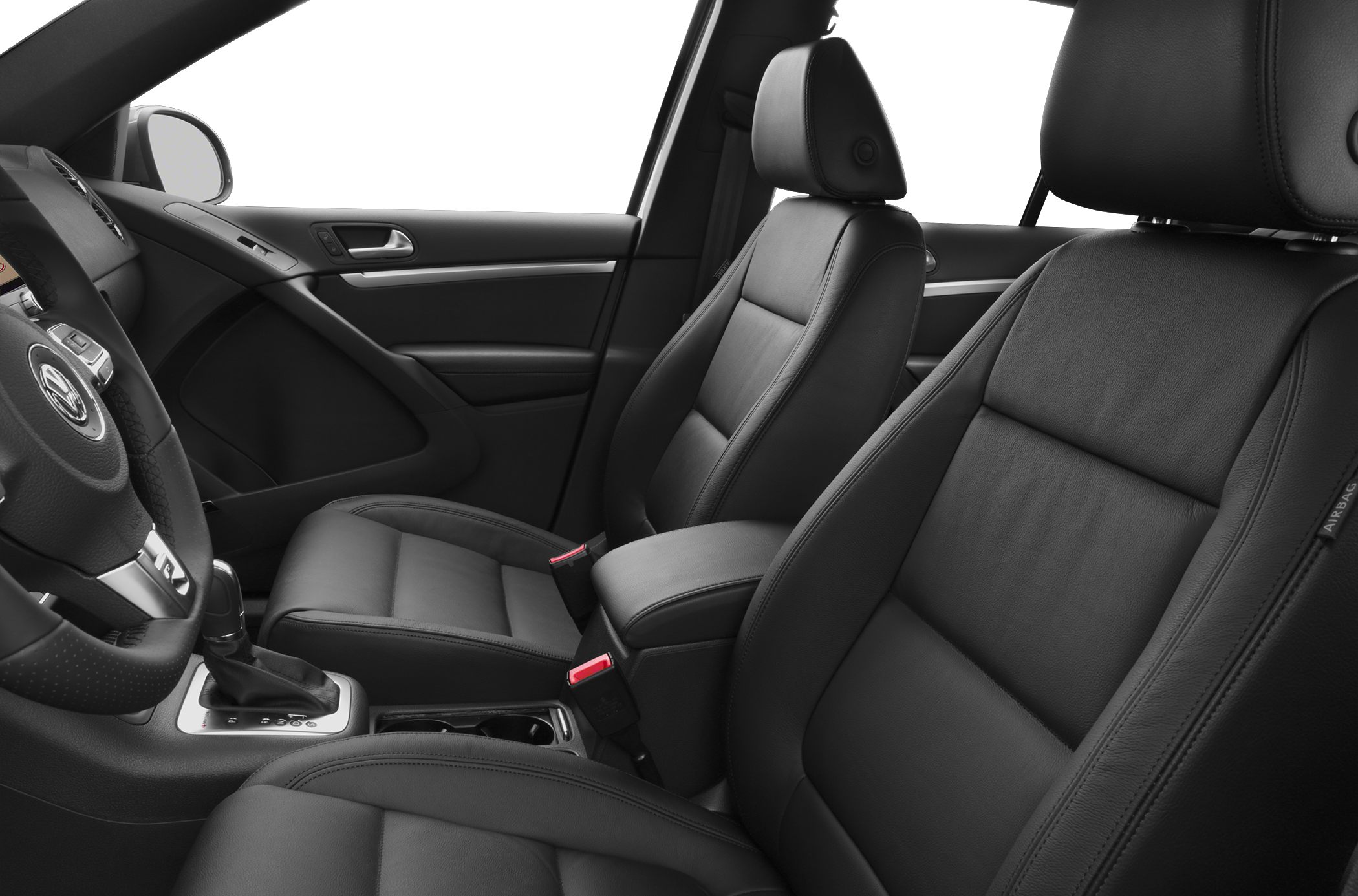 Black leather seats and interior of a vehicle