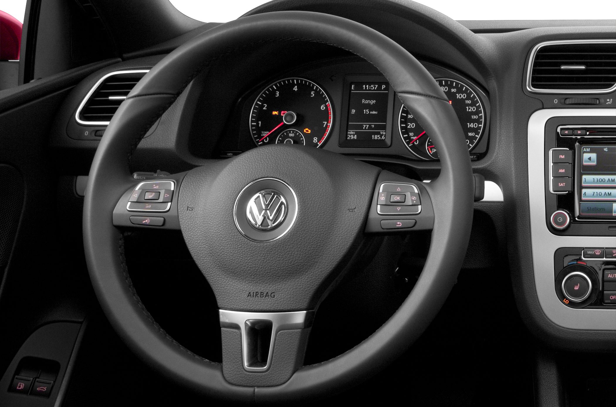 Volkswagen Eos steering wheel with dashboard controls and instrument panel