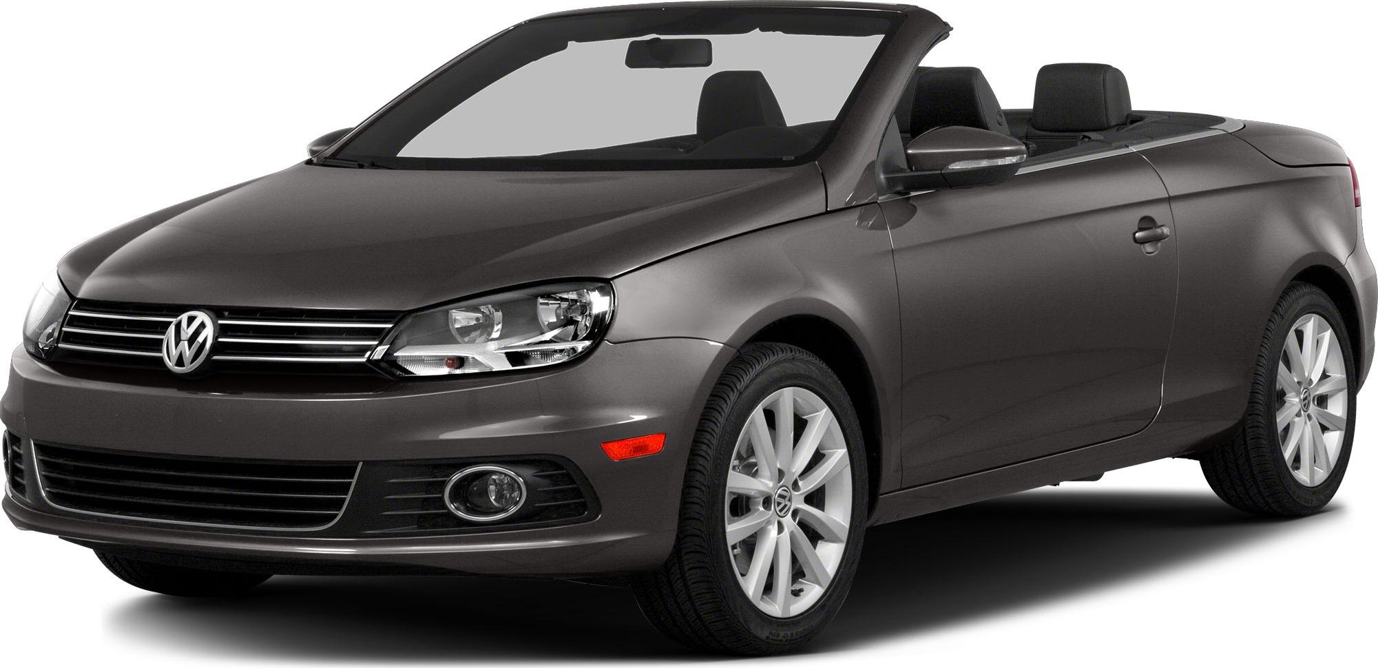 Front side view of convertible with open roof and alloy wheels