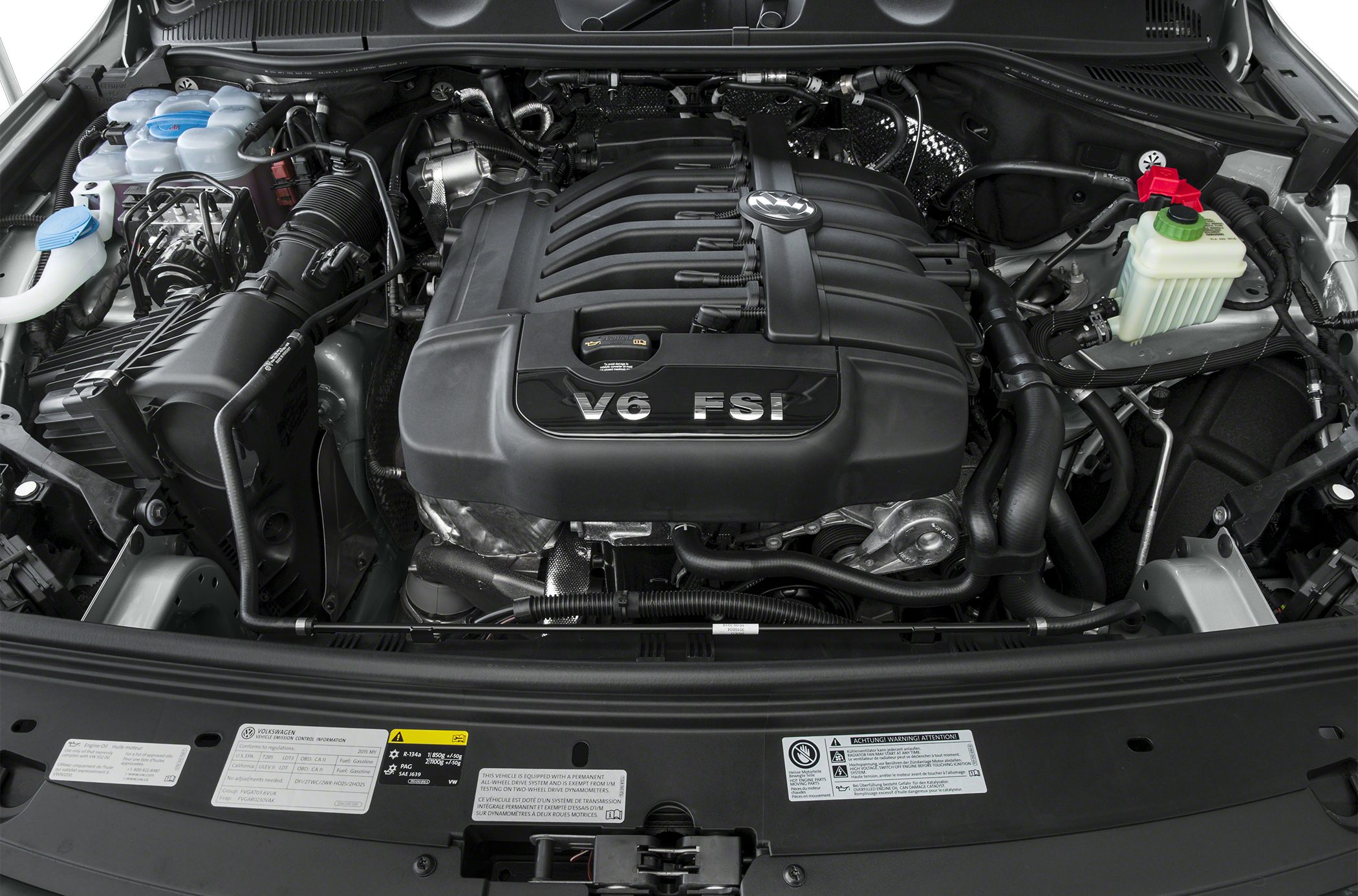 V6 FSI gasoline engine with detailed engine bay components