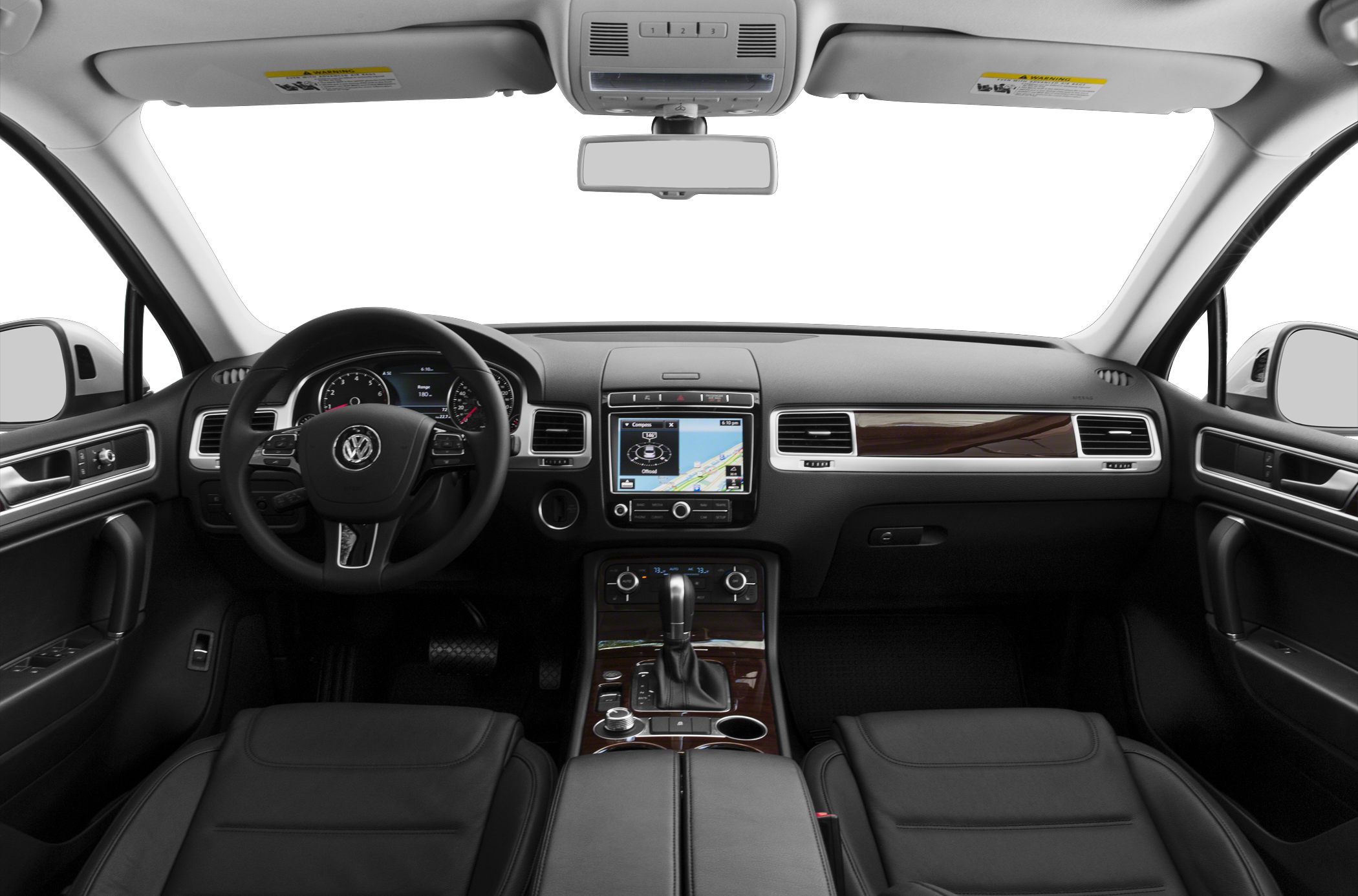 Modern dashboard with touchscreen and multifunction steering wheel