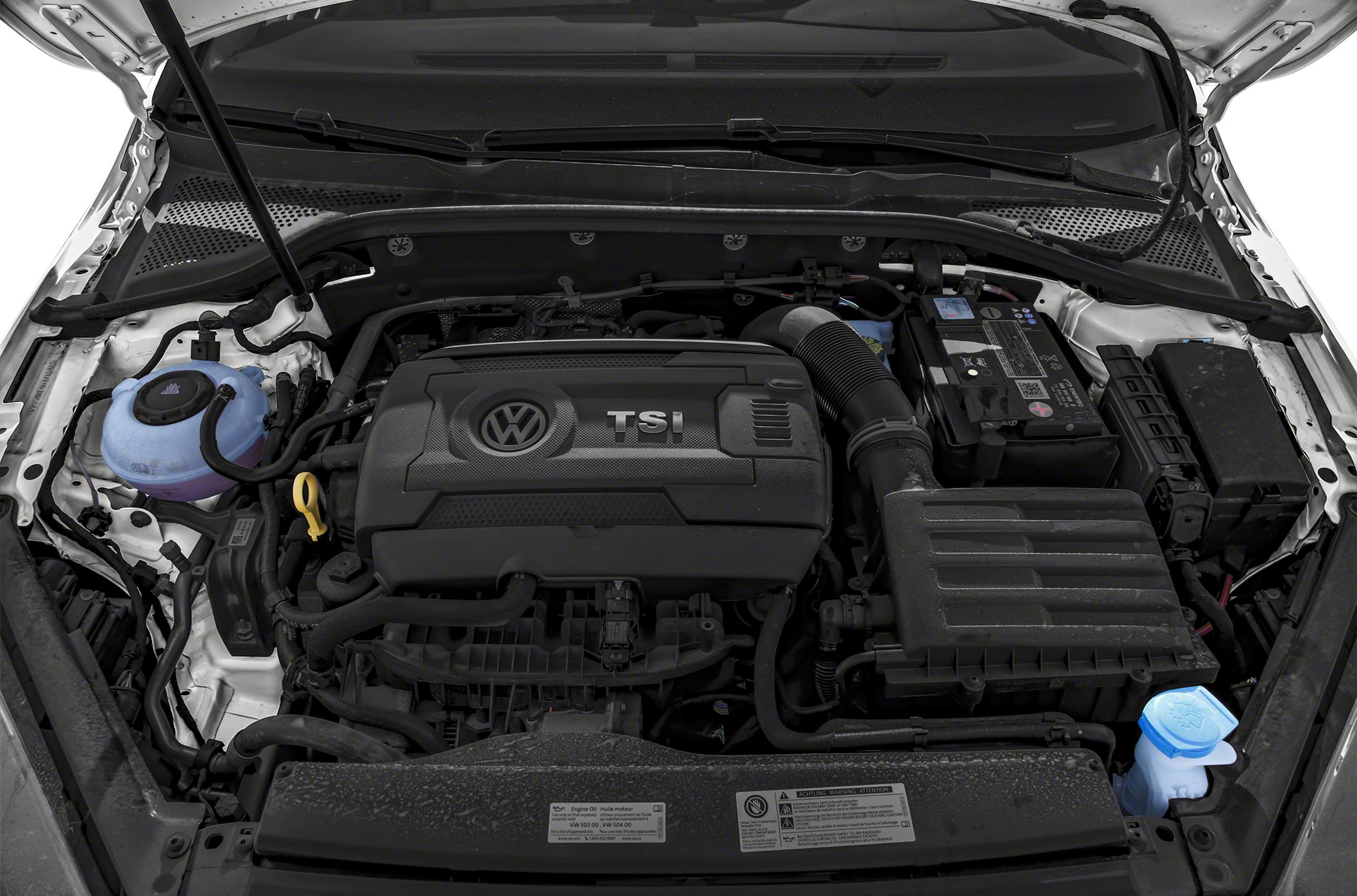 TSI engine cover, car battery, air intake system in engine bay