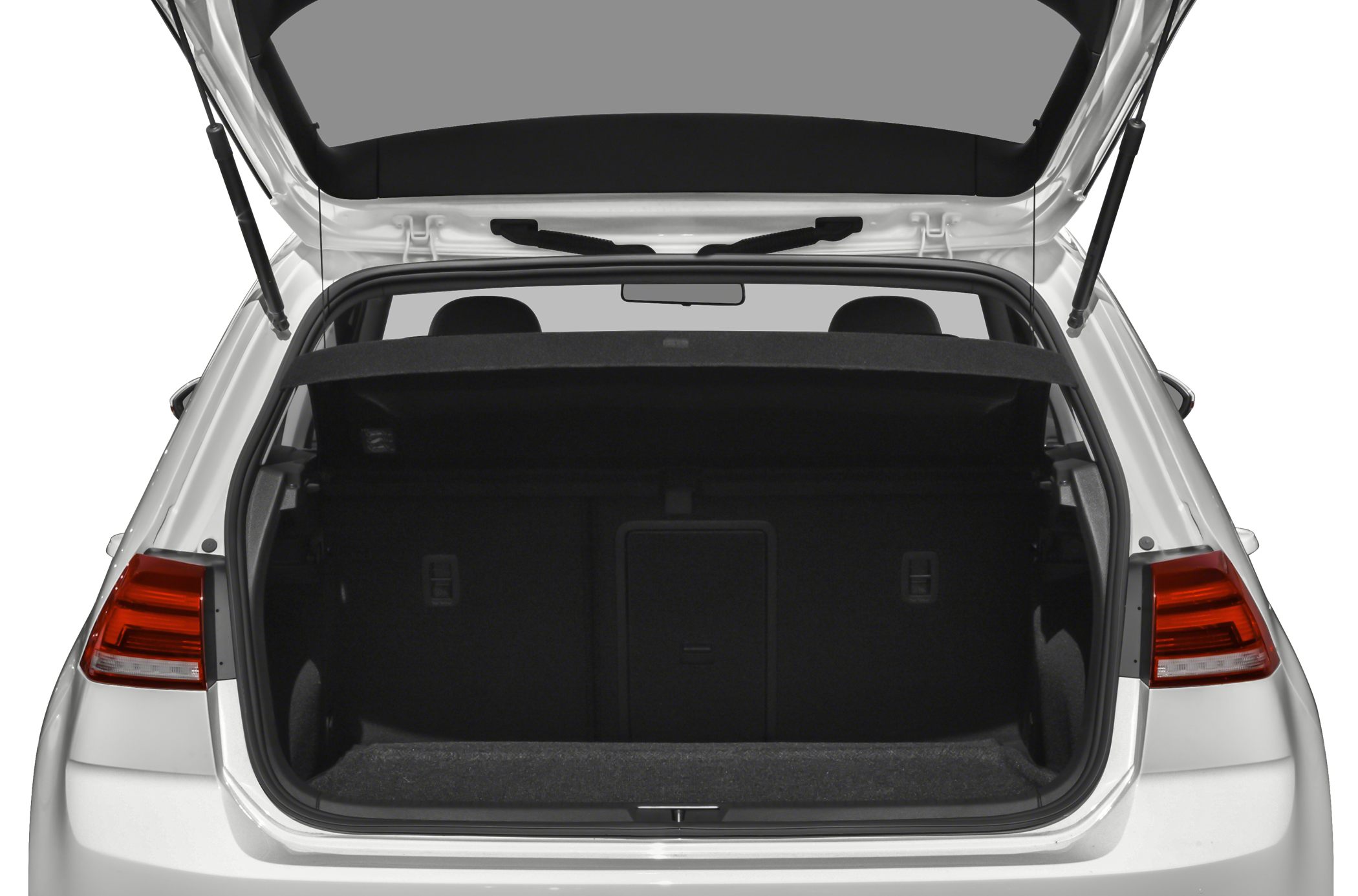 Open hatchback trunk with spacious cargo area and rear interior view