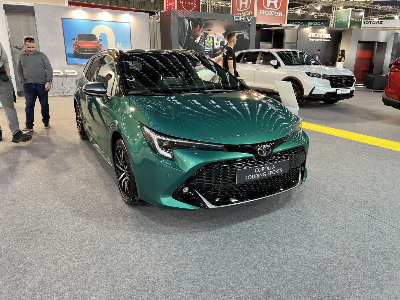 Front grille and headlights of a modern hatchback car