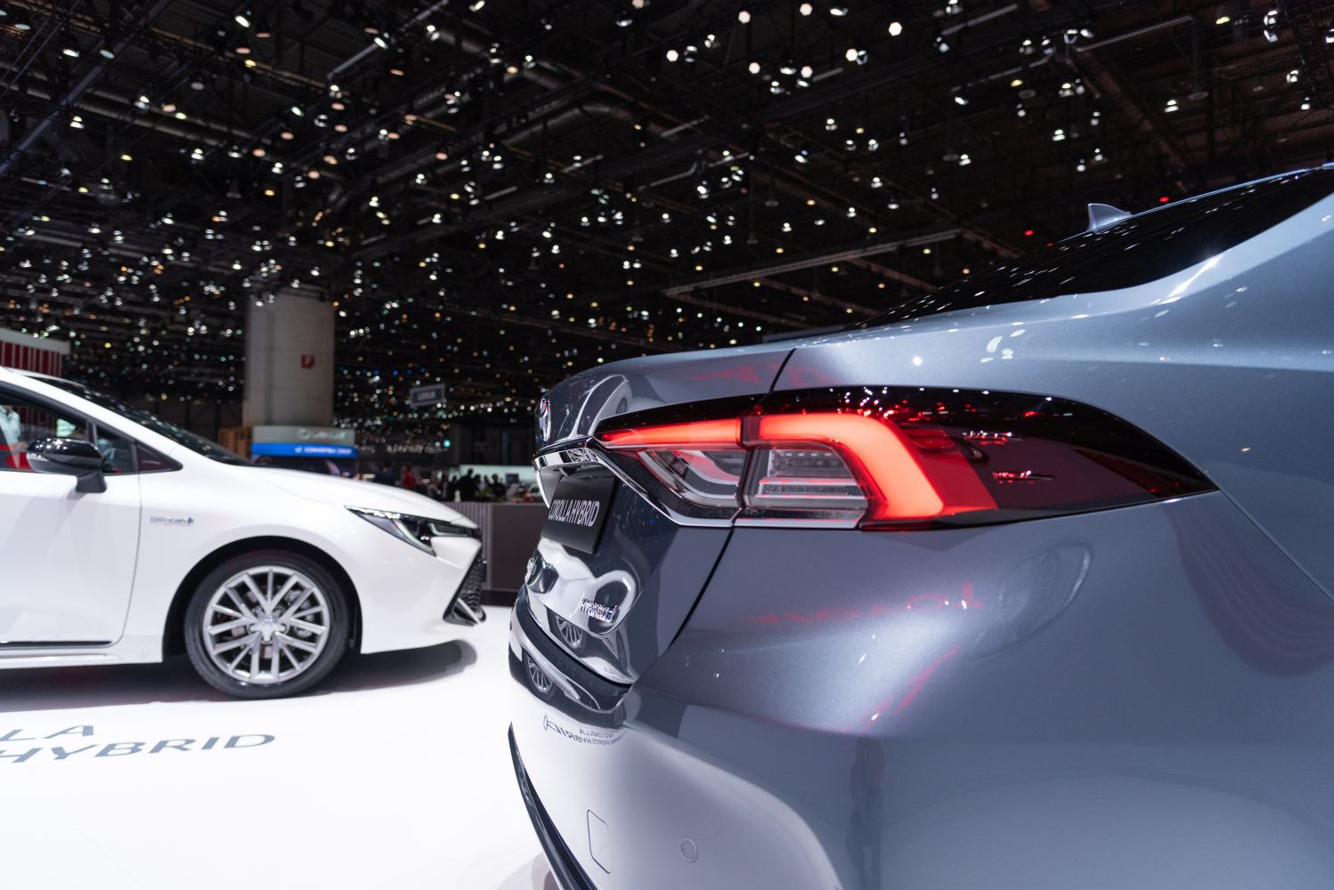Close-up of modern rear LED tail light and car rear design