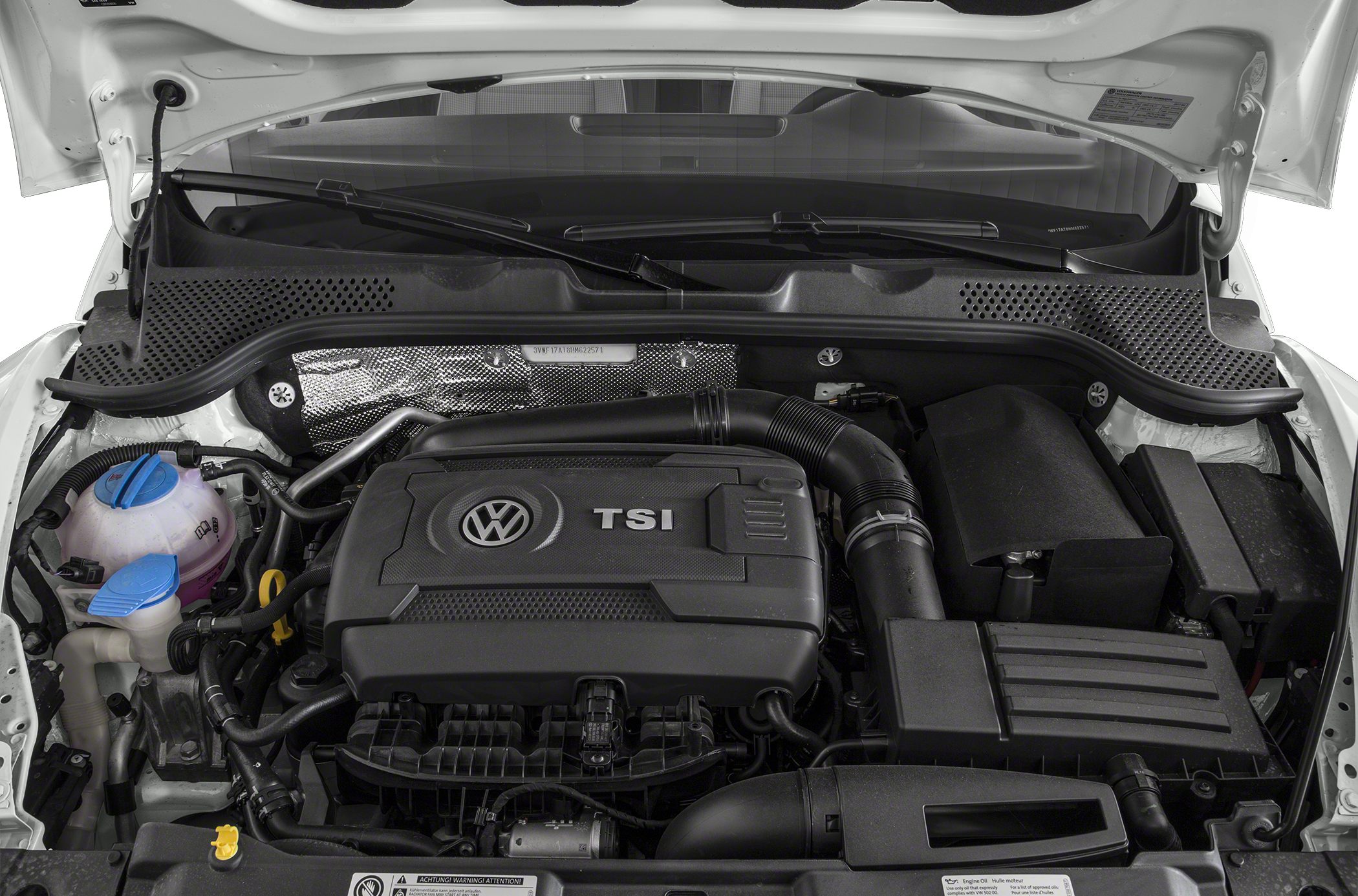 TSI engine bay with visible components under open hood