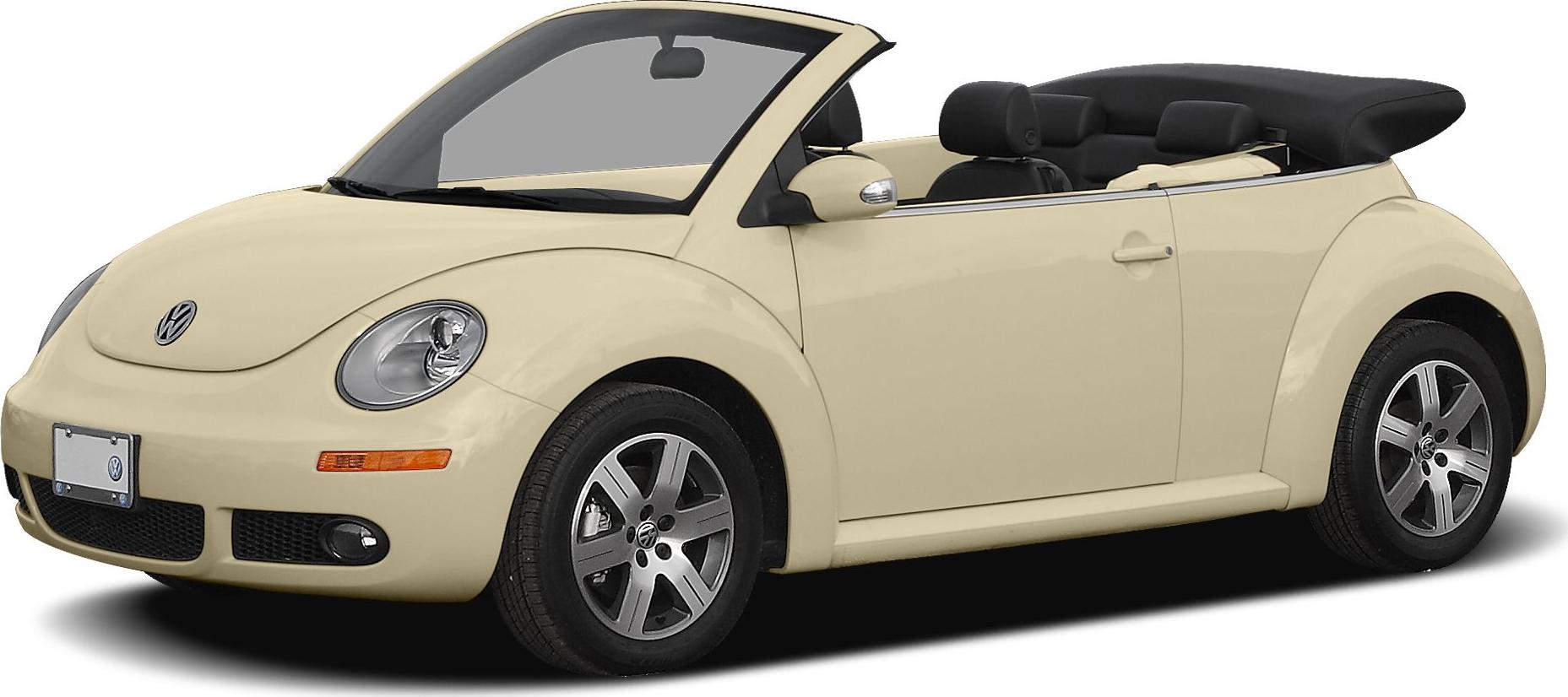 Beige convertible with retractable soft top and rounded headlights