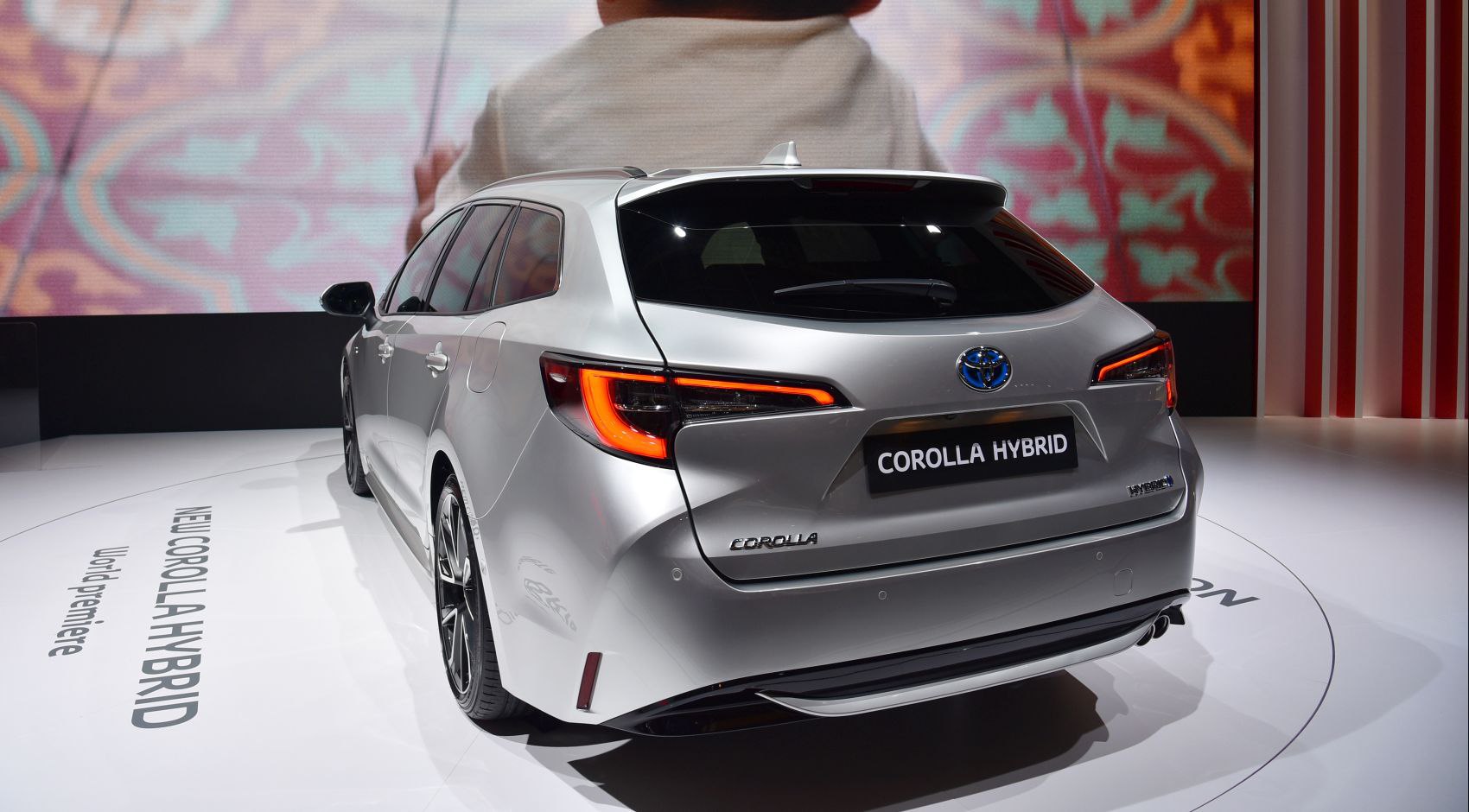 Rear view of hybrid wagon with LED tail lights