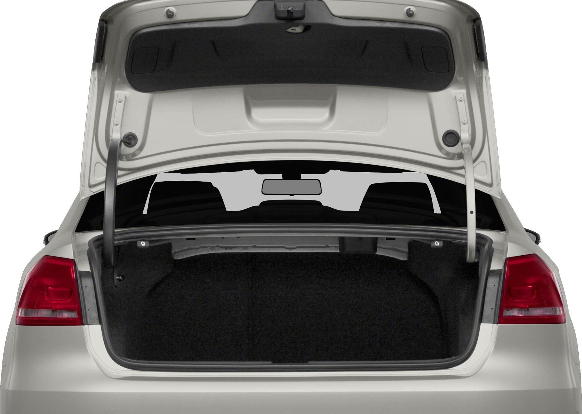 Open trunk view with spacious cargo area and trunk lid structure