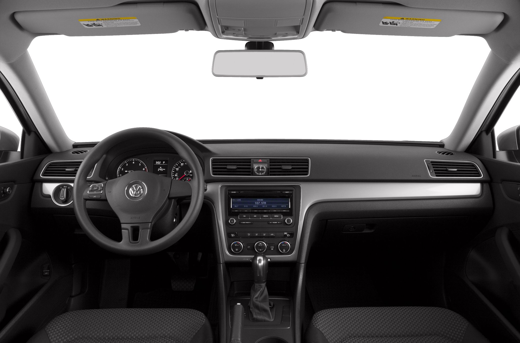 Interior dashboard with steering wheel and central control panel